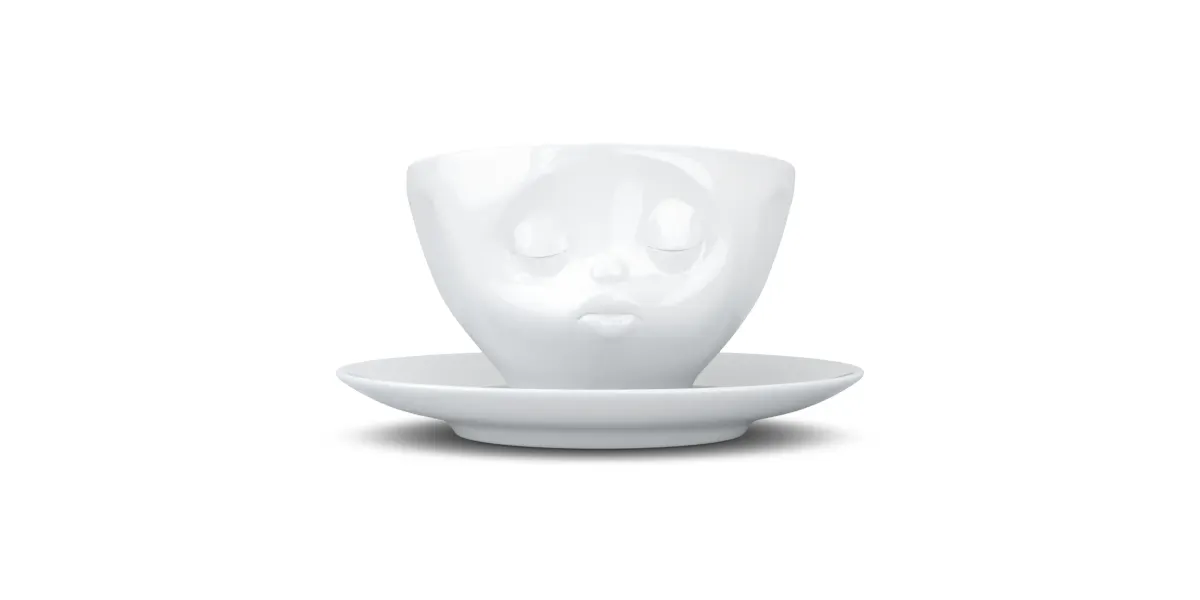 Kaffeetasse 200ml - Küssend weiß Tasse