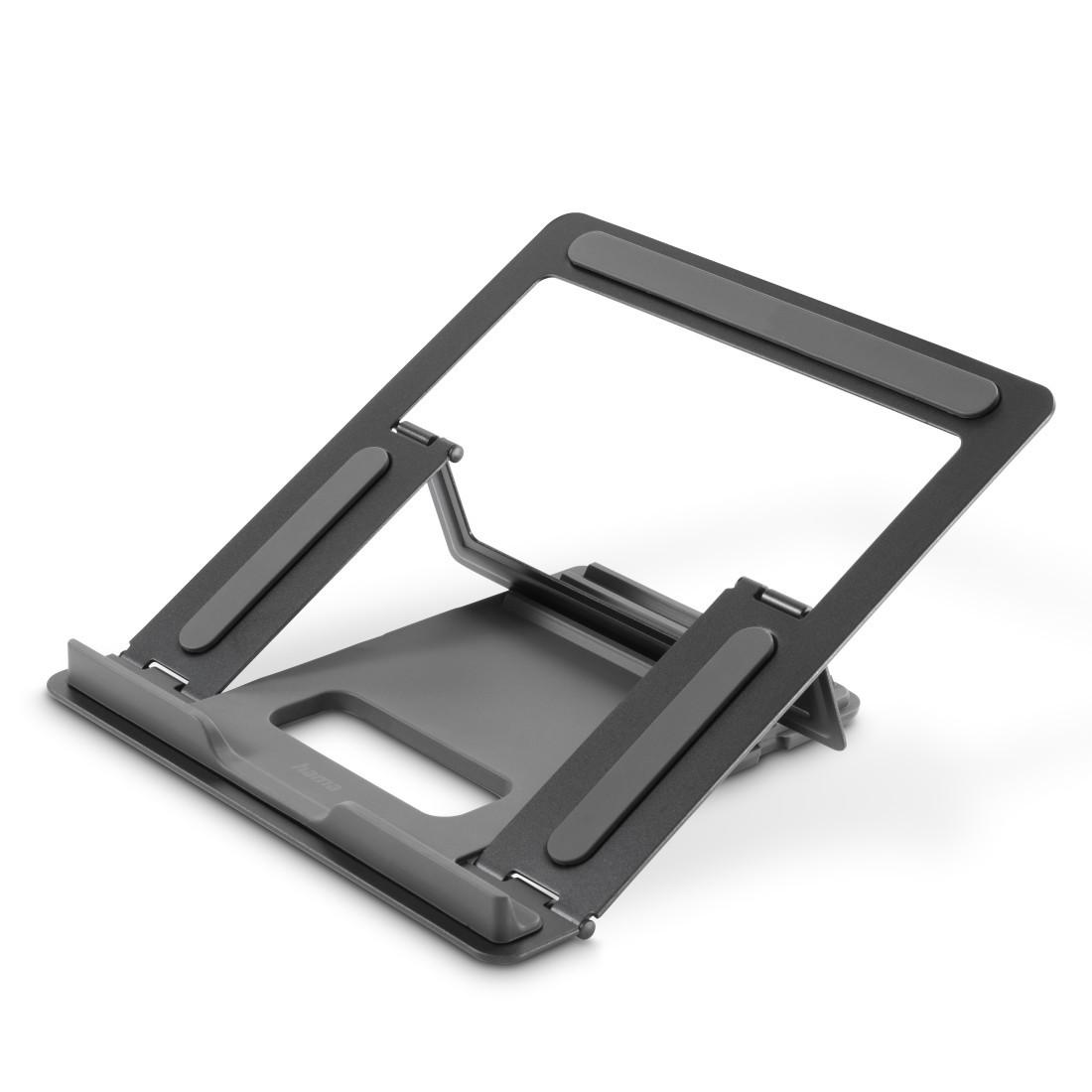 Laptop-Stand "Metall", 4-stufig neigbar, faltbar, bis 40 cm (15,6"), Grau (00126814)