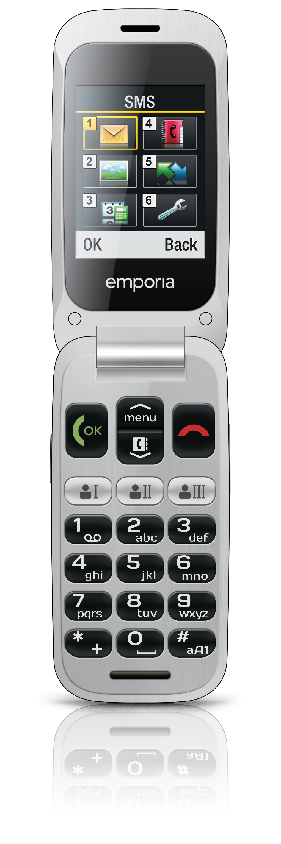 One silber-grau Handy