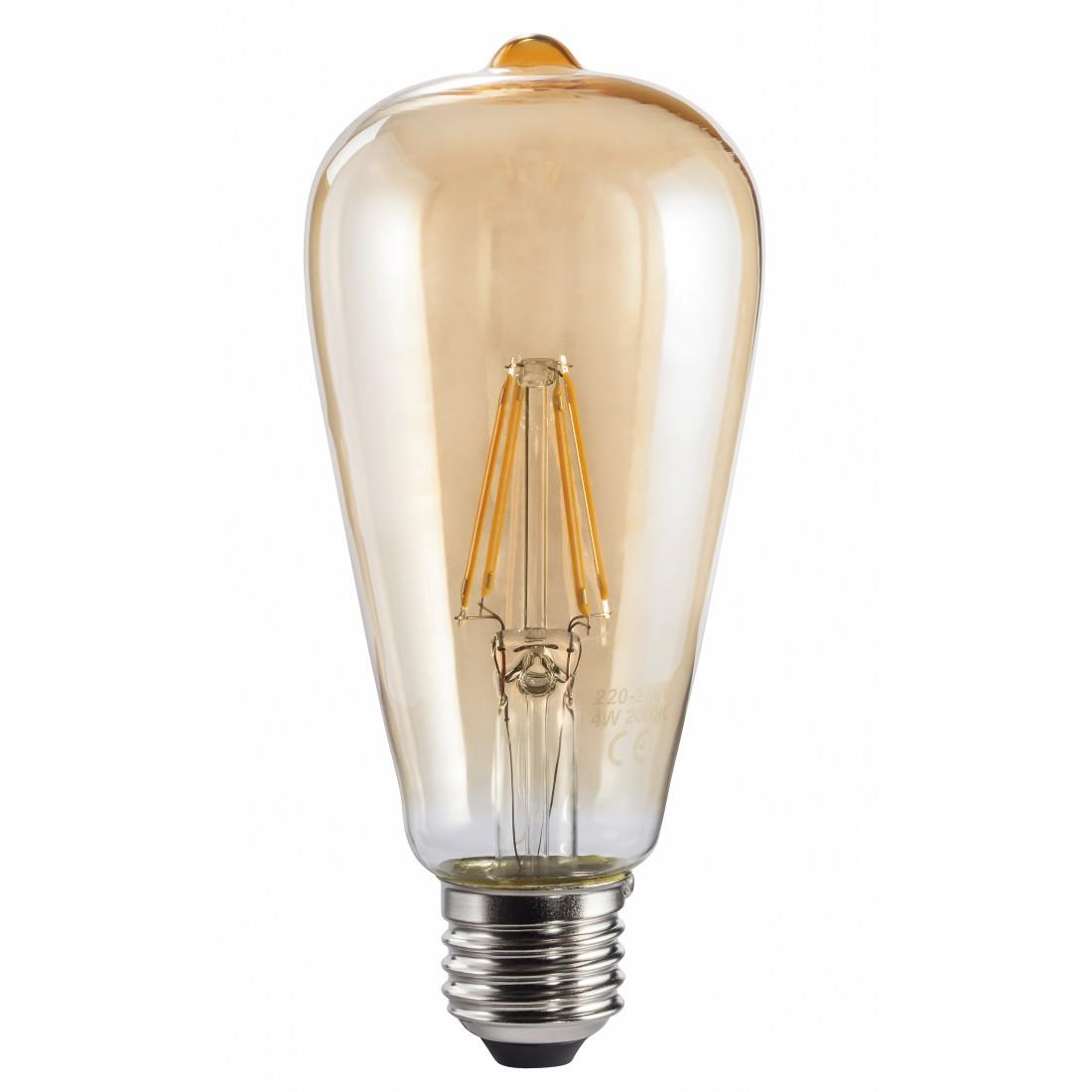 LED-Filament, E27, 410lm ersetzt 36W, Vintagelampe, Amber, Warmweiß (00112877)