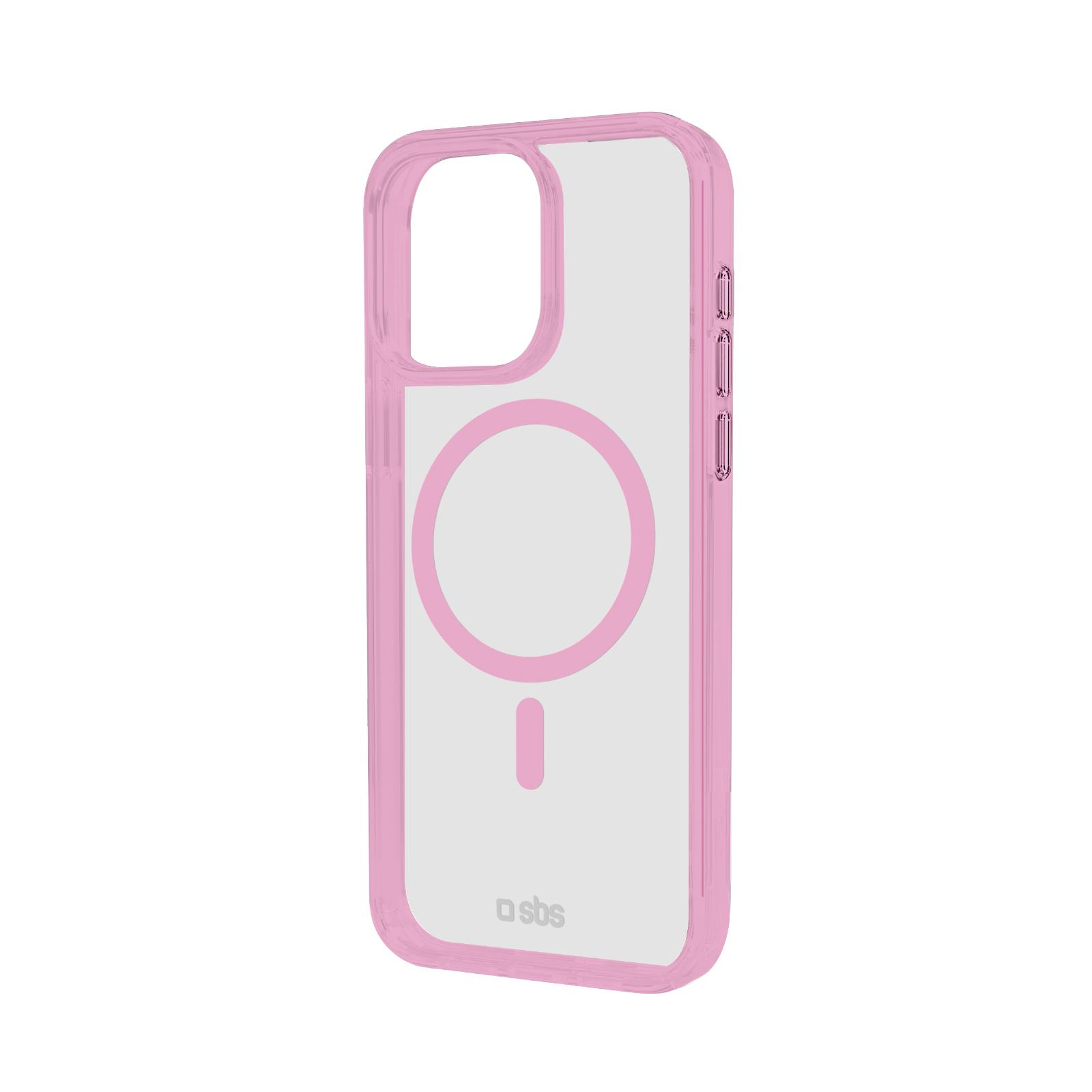 Case für iPhone 16 Pro Max mit farbigen Rändern, kompatibel mit MagSafe Aufladung, Rosa
