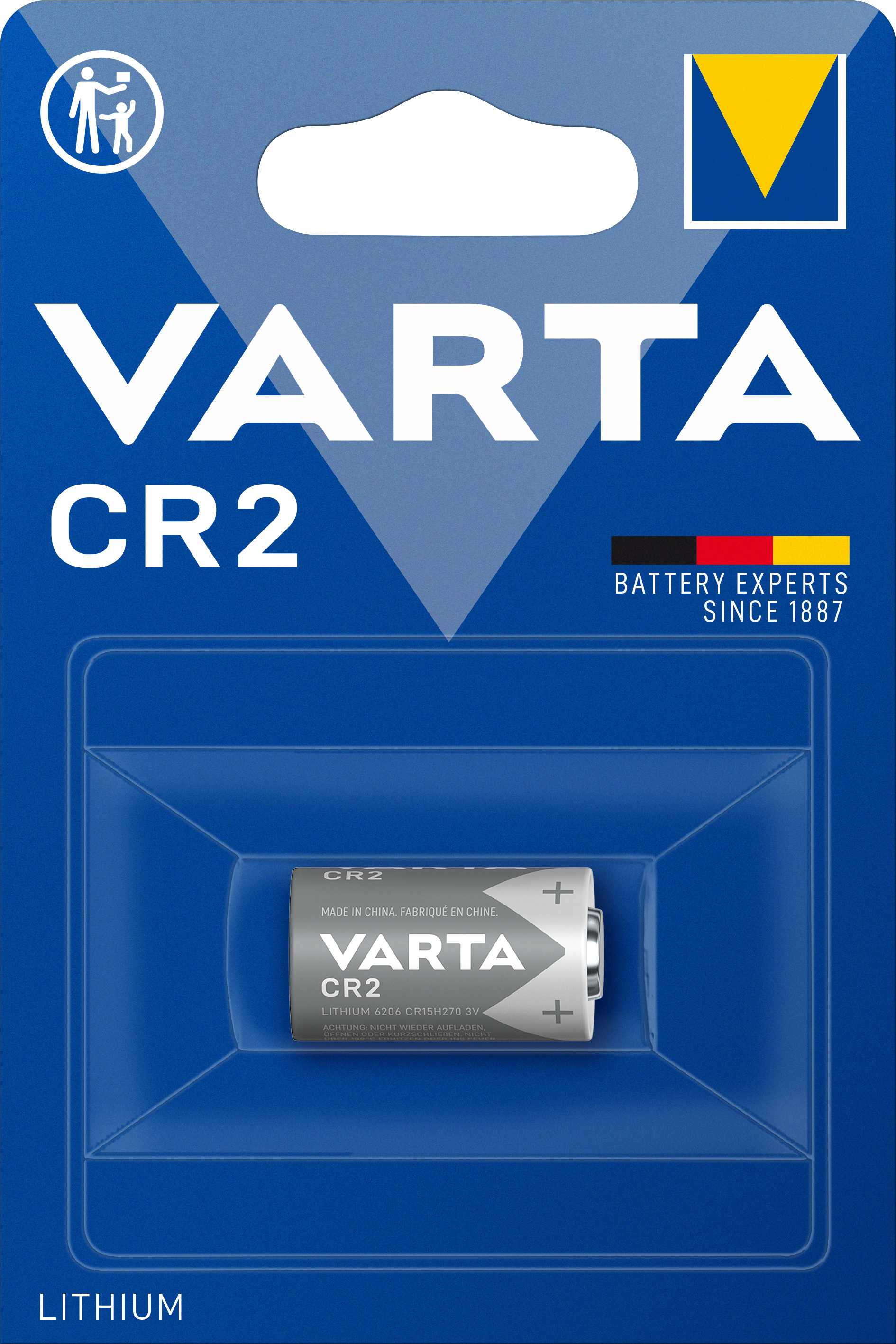 LITHIUM Cylindrical CR2, 1er Blister Batterie