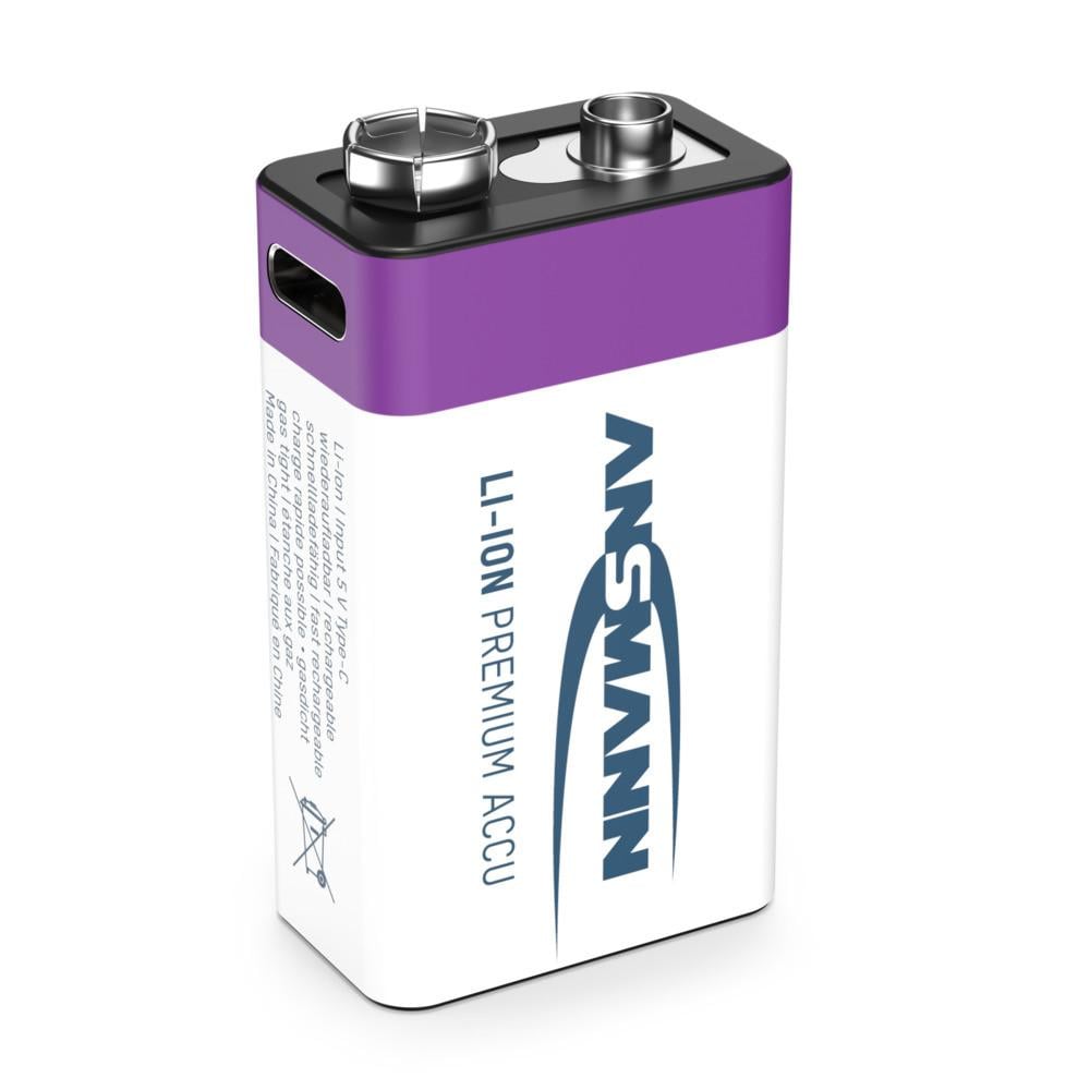 Li-Ion Akku 9V E-Block Typ 400 (min. 340 mAh) 1er Papierblister