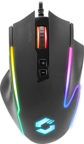 DECUS NX RGB Gaming Maus, schwarz gummiert