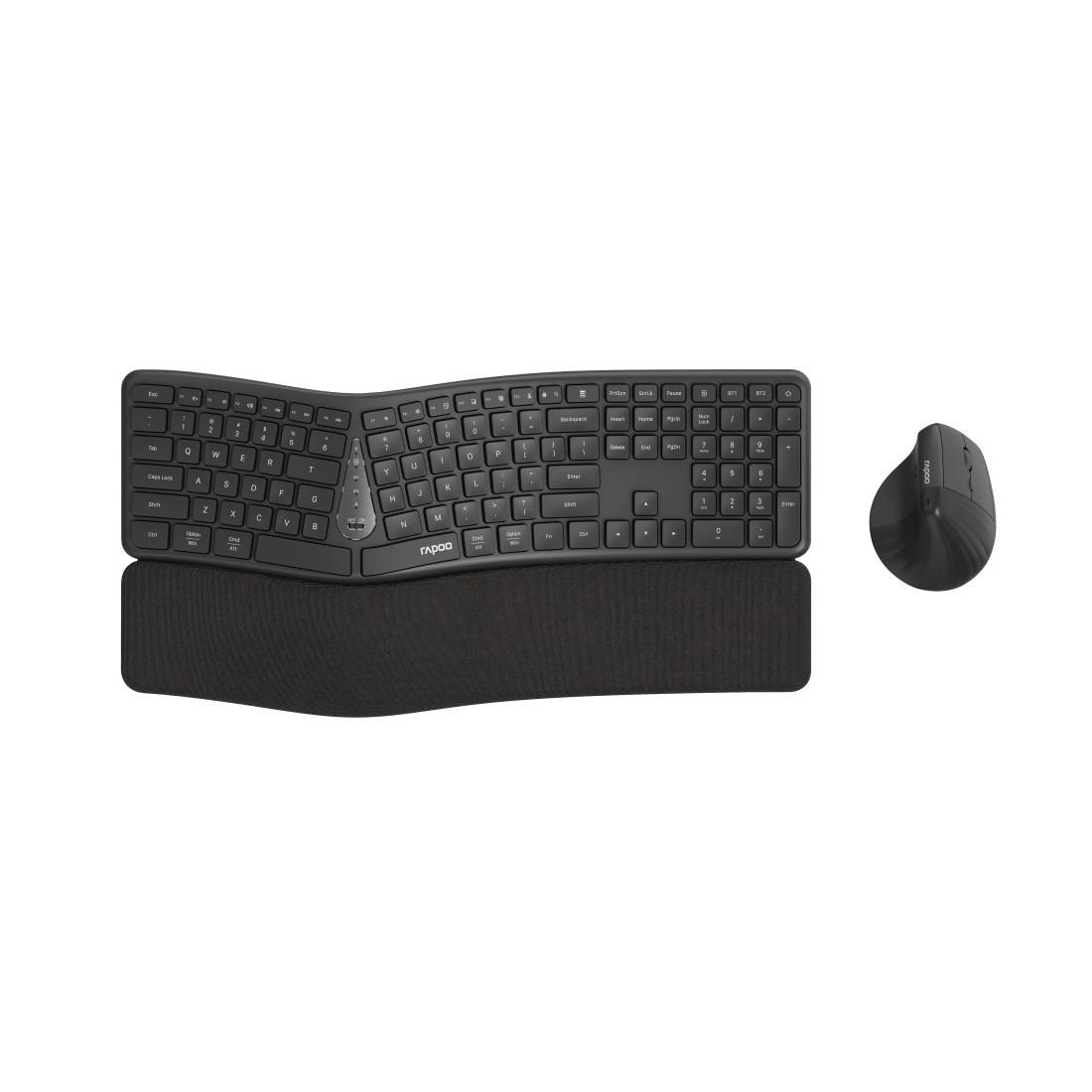 Ergonomische Multi mode Kombo Set "8810ME", Grau, QWERTZ (00228285) Maus-Tastatur-Set