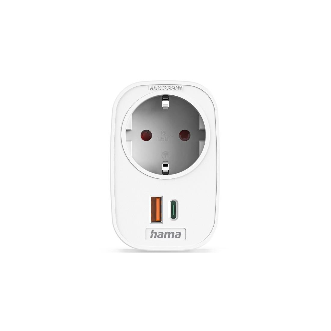 Mehrfachstecker 3er f. Steckdose, 1 USB-C PD, 1 USB-A, 1 Schutzkontakt, 45W (00223344)