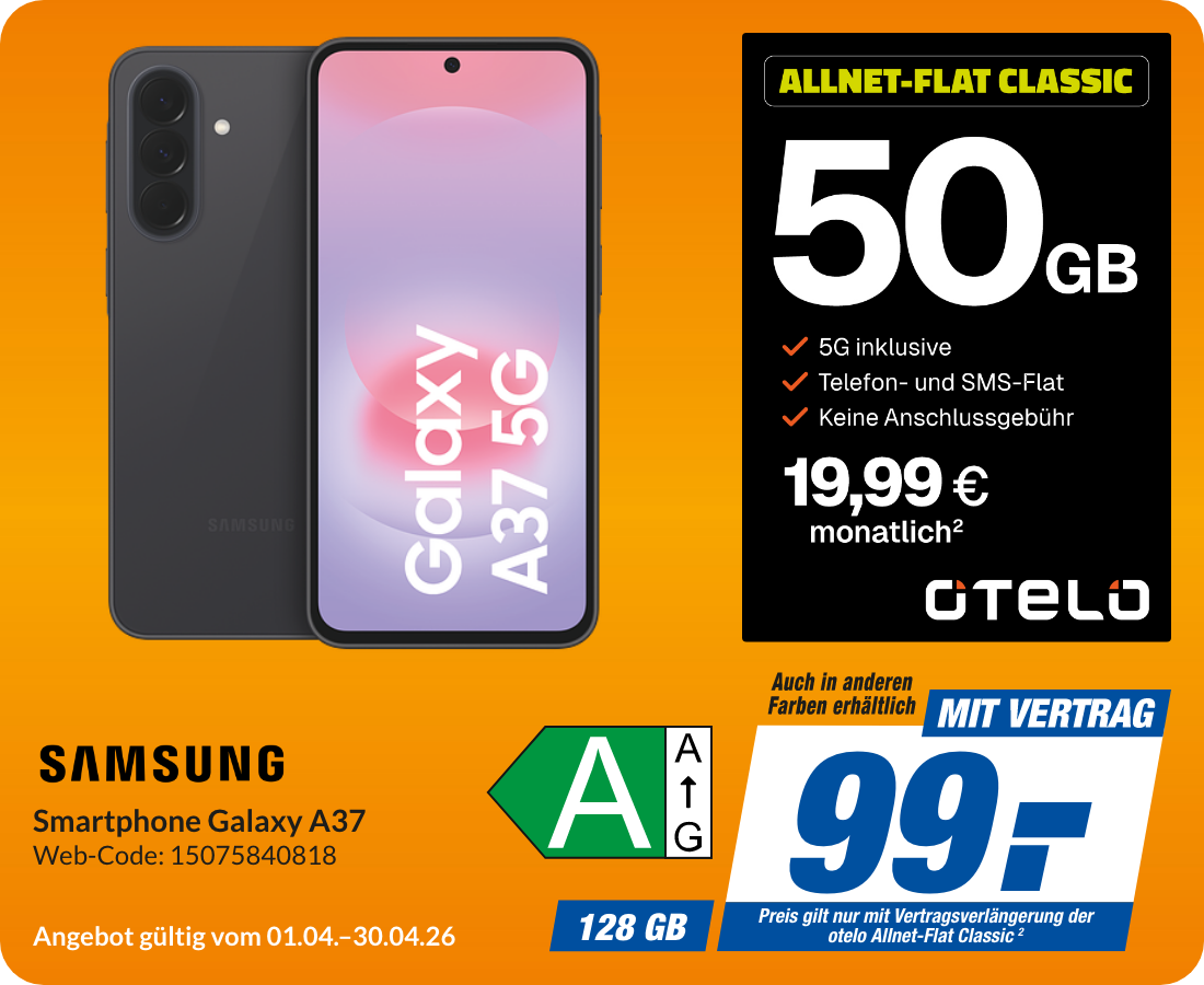 Galaxy A37 mit Allnet Flat Classic für 99€!