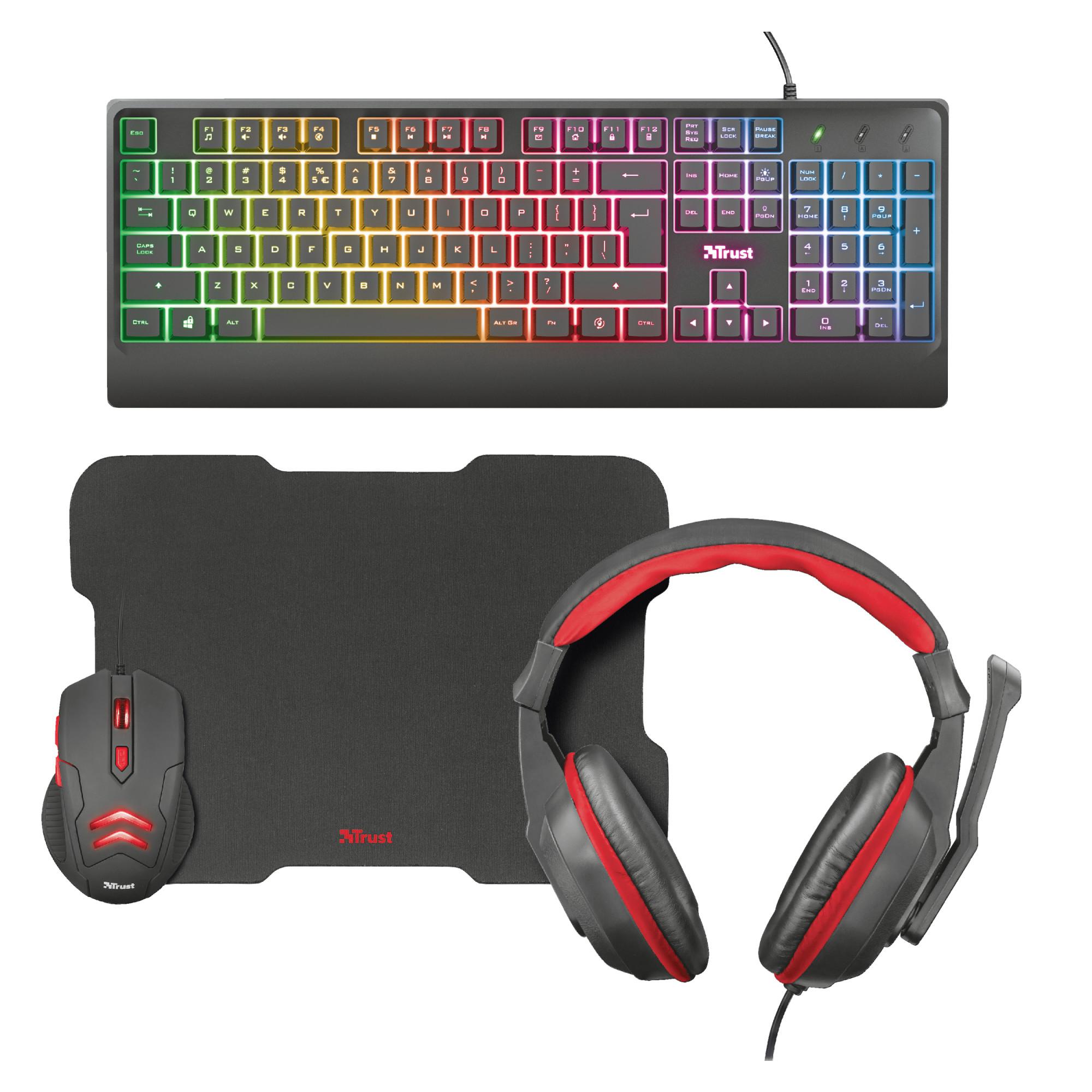 4-in-1 Gaming Bundle, Schwarz, QWERTZ, Deutsch