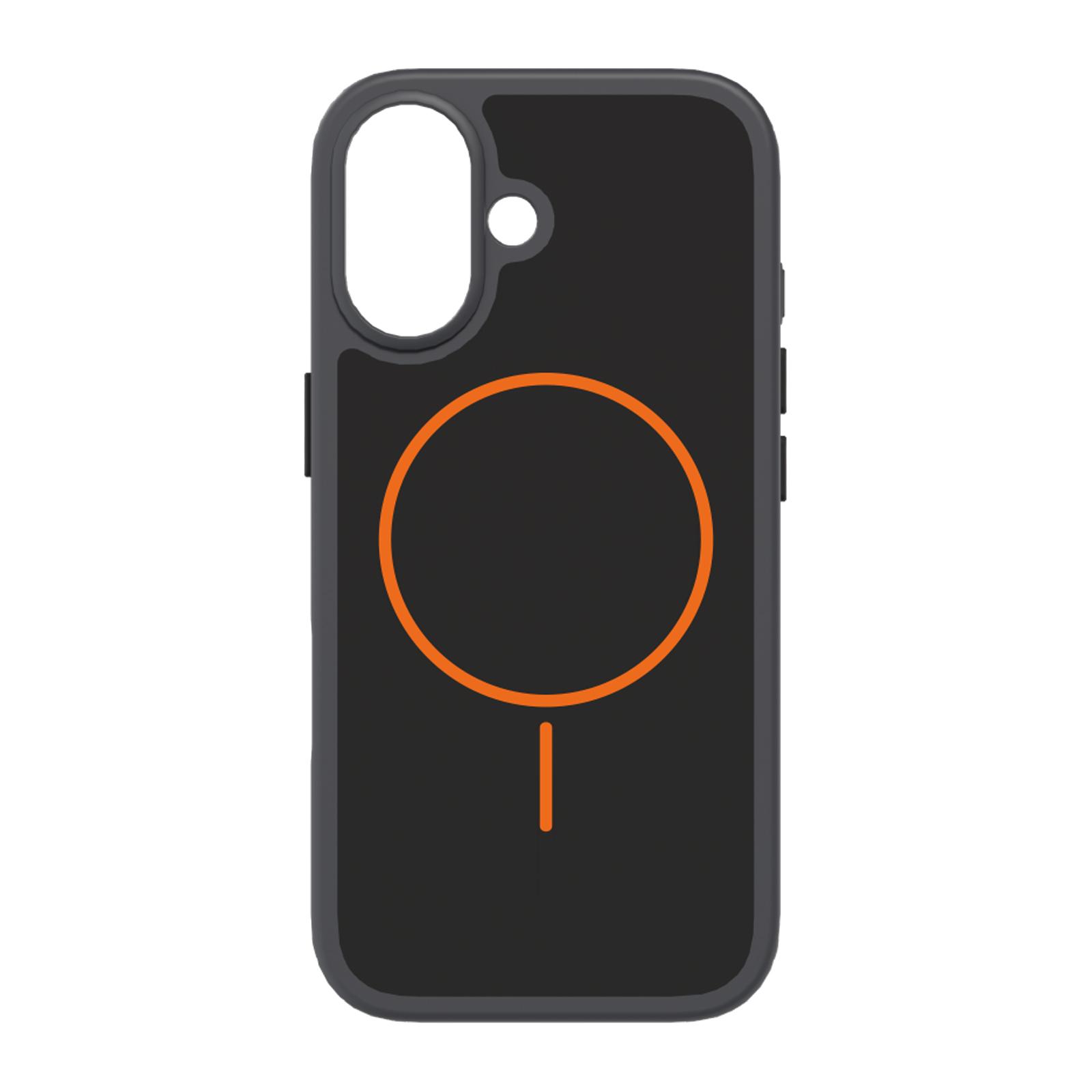Core Hülle kompatibel mit MagSafe für iPhone 17 mit D3O Stoßschutz, Orange-schwarz