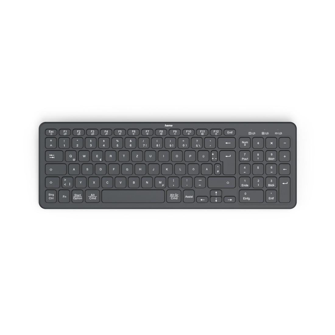 Multi-Device-Tastatur "WK-300", kabellos, Funk/Bluetooth®, Schw., QWERTZ DE (00173057)