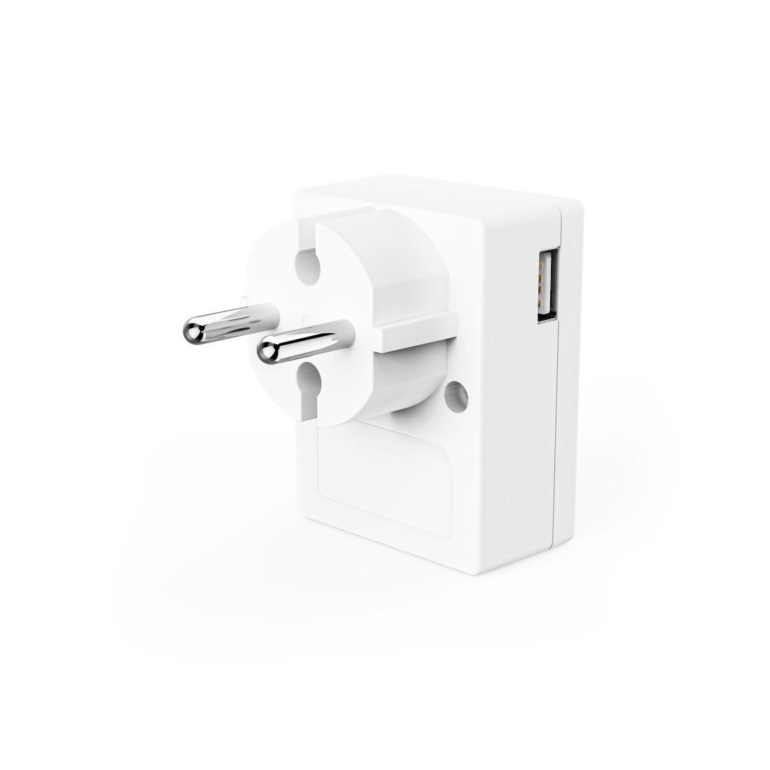 LED-Nachtlicht f. Steckdose, 1x USB-A, 1x USB-C, Dämmerungssensor, Warmweiß (00223506)