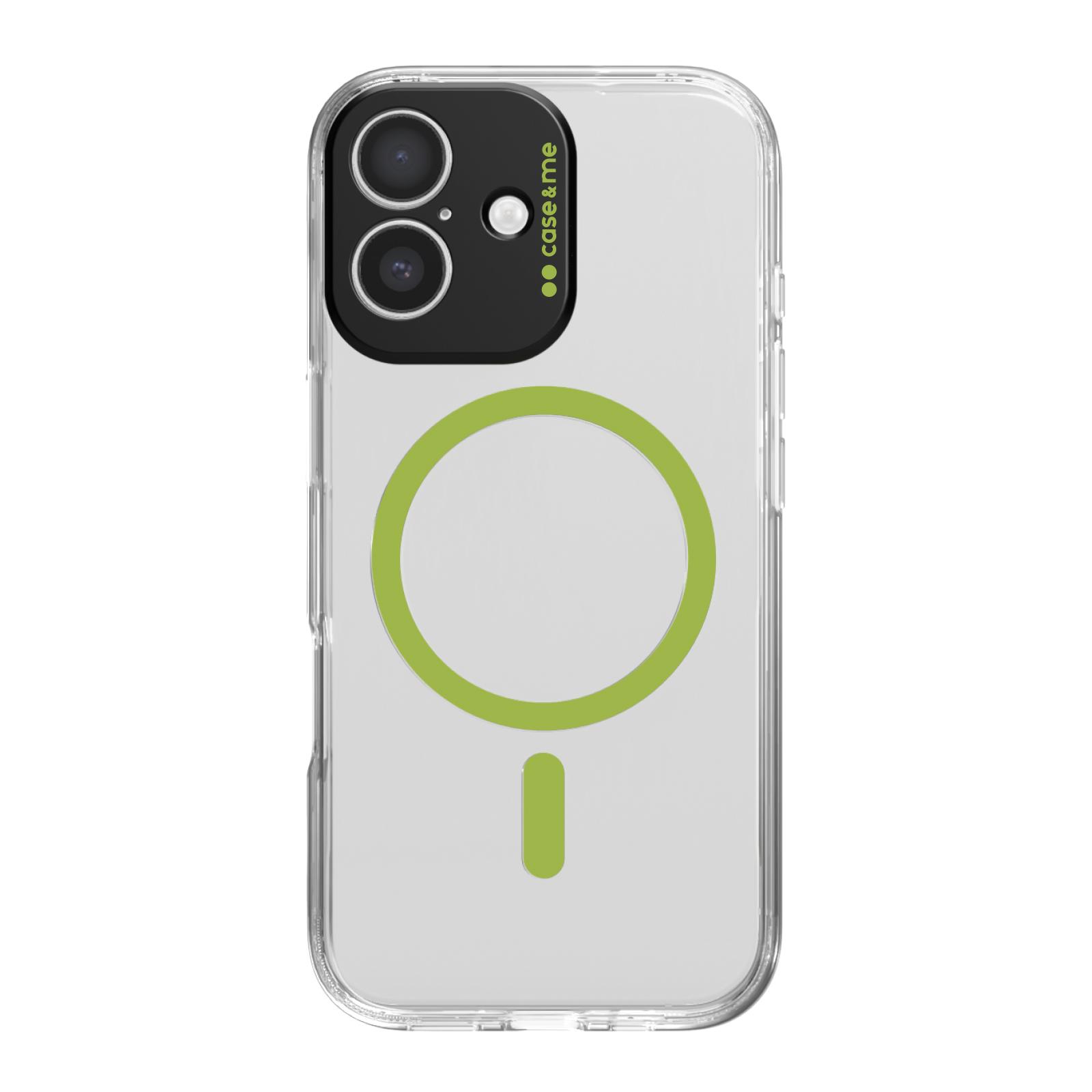 Transparente Hülle, kompatibel mit MagSafe-Aufladung für iPhone 17, Grün