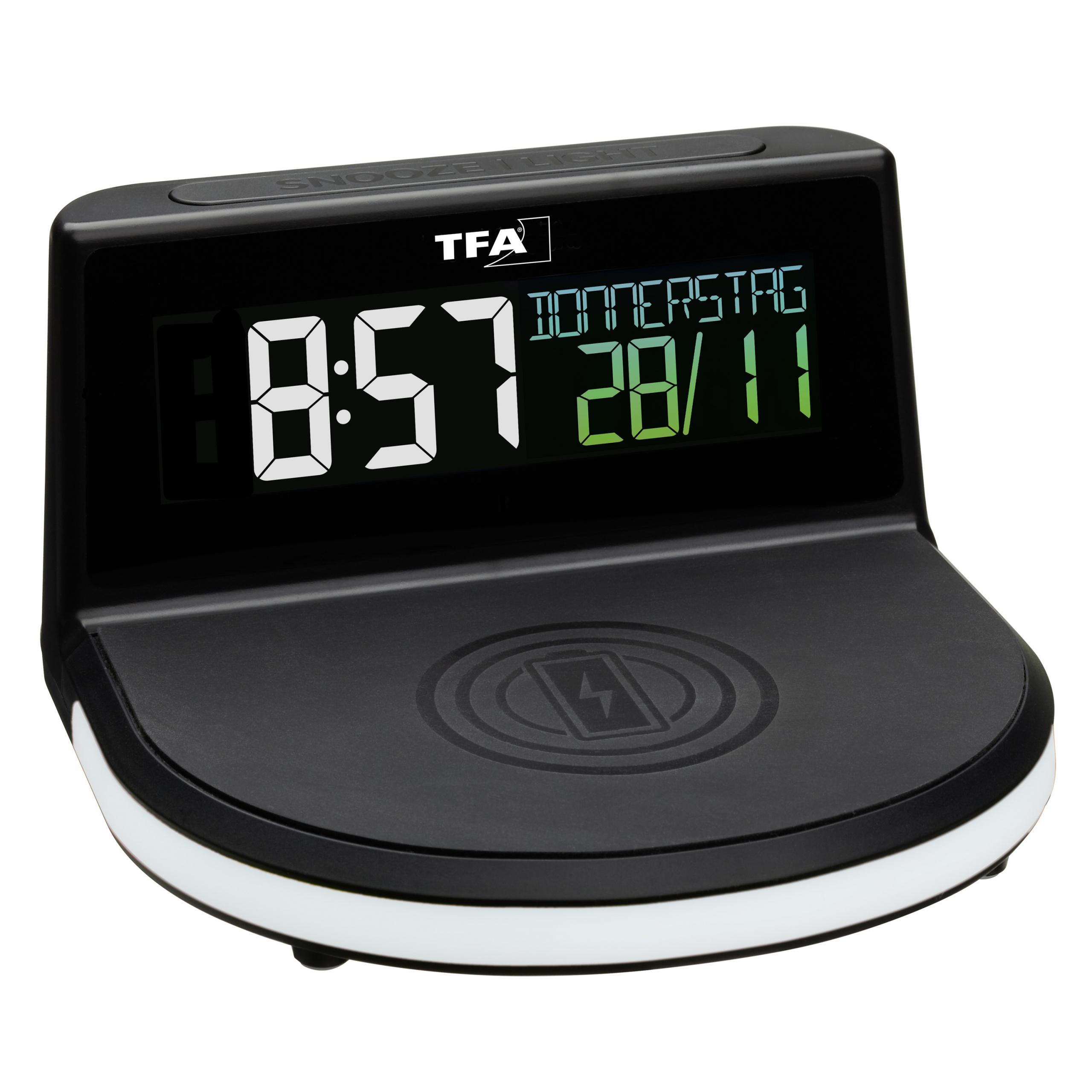 60.2028 Digitaler Wecker mit kabelloser Ladestation CHARGE-IT WIRELESS