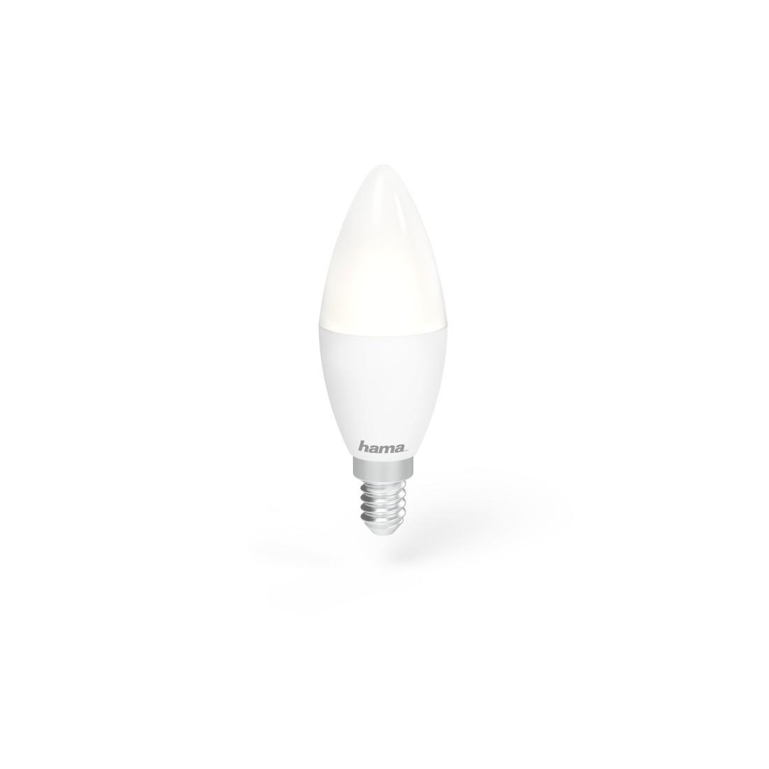 WLAN-LED-Lampe, E14, 5,5W, RGBW, dimmbar, Kerze, für Sprach-/App-Steuerung (00176583)