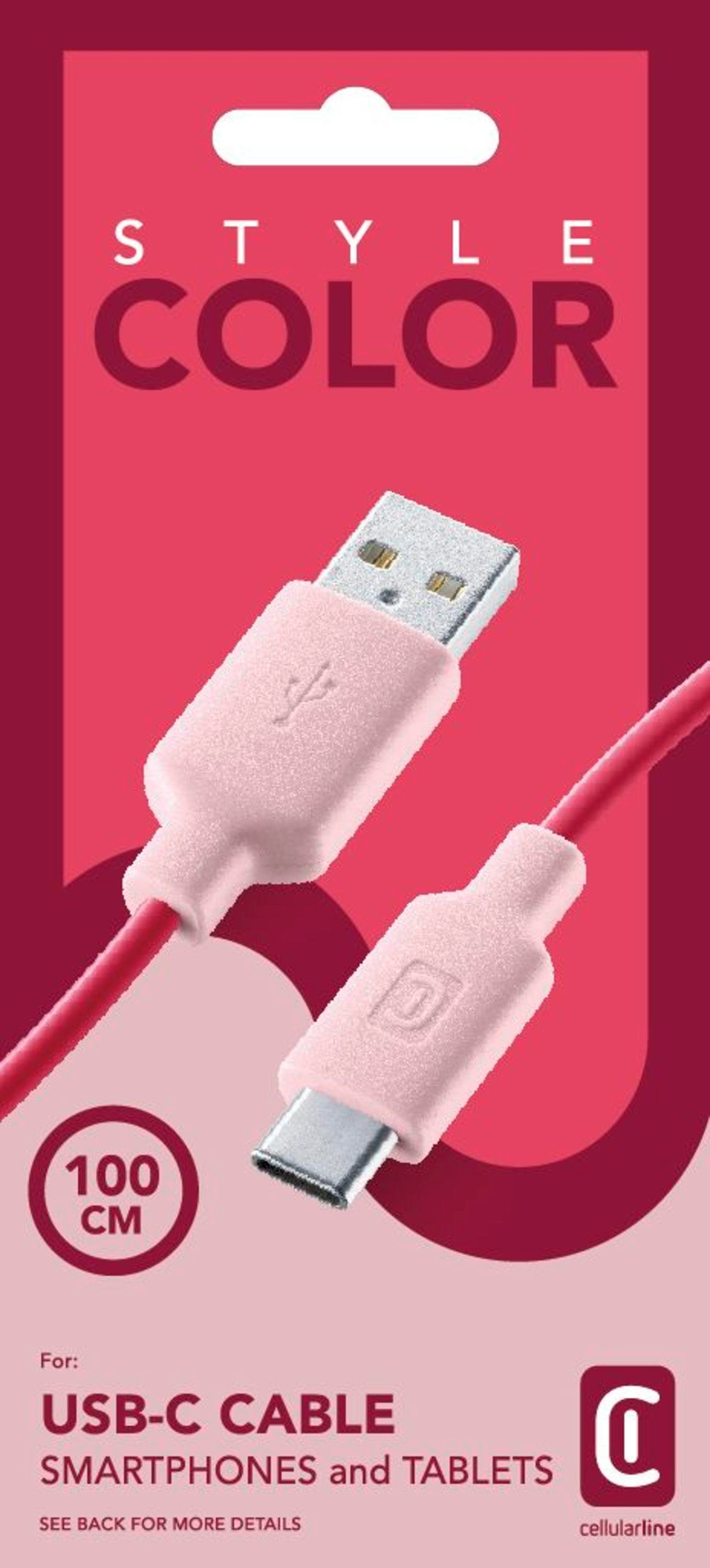 USB-C Datenkabel Style 1m, pink (61103)