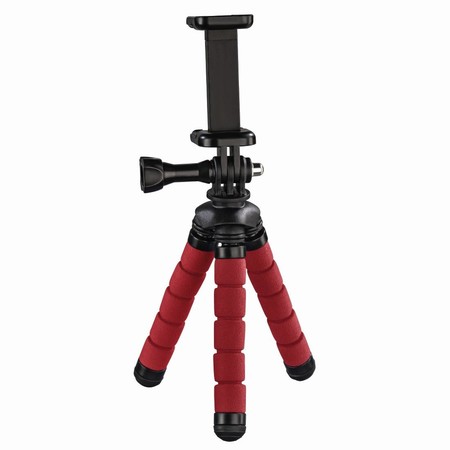 Ministativ "Flex" für Smartphone und GoPro, 14 cm, Rot (00004611)