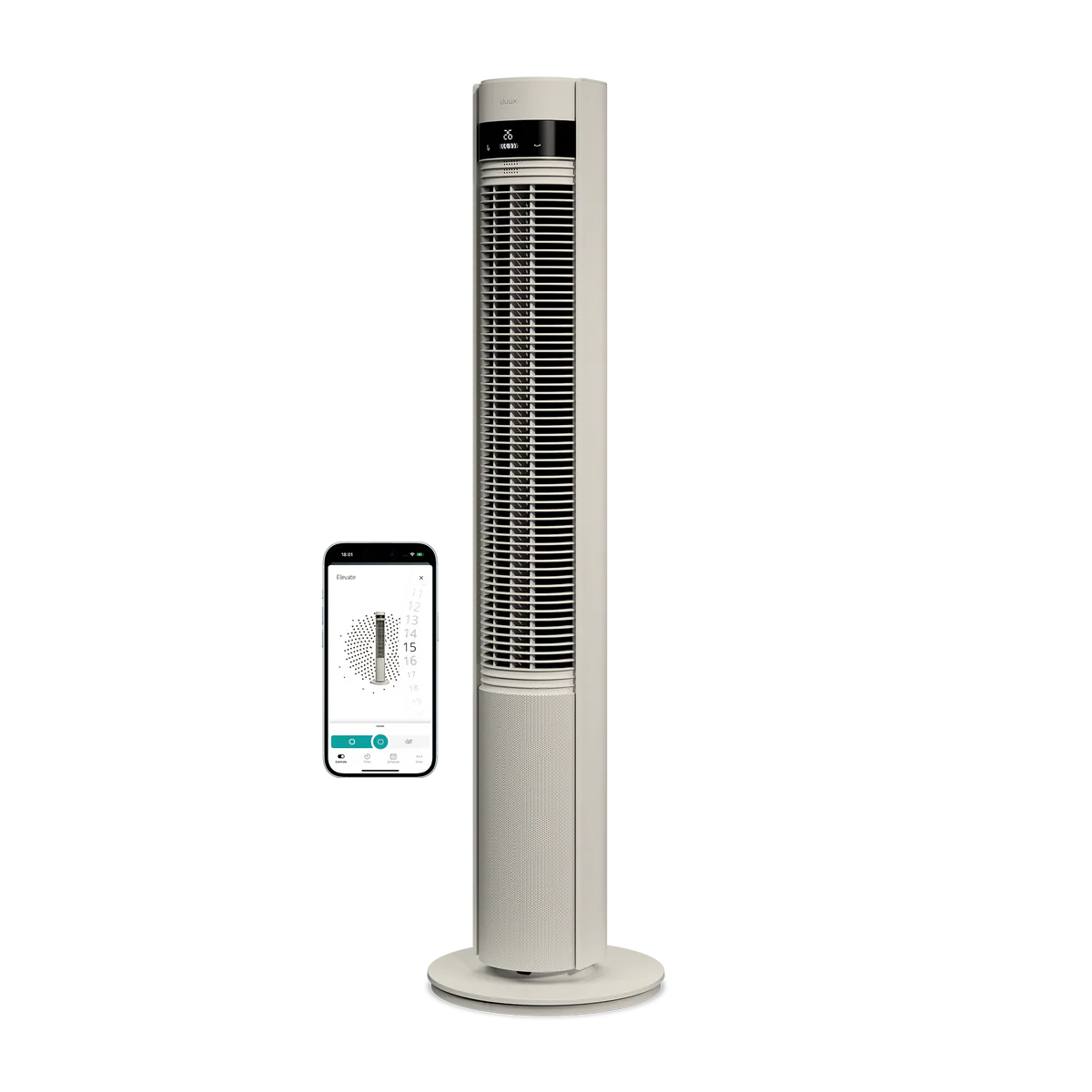 Elevate Smart greige Turmventilator