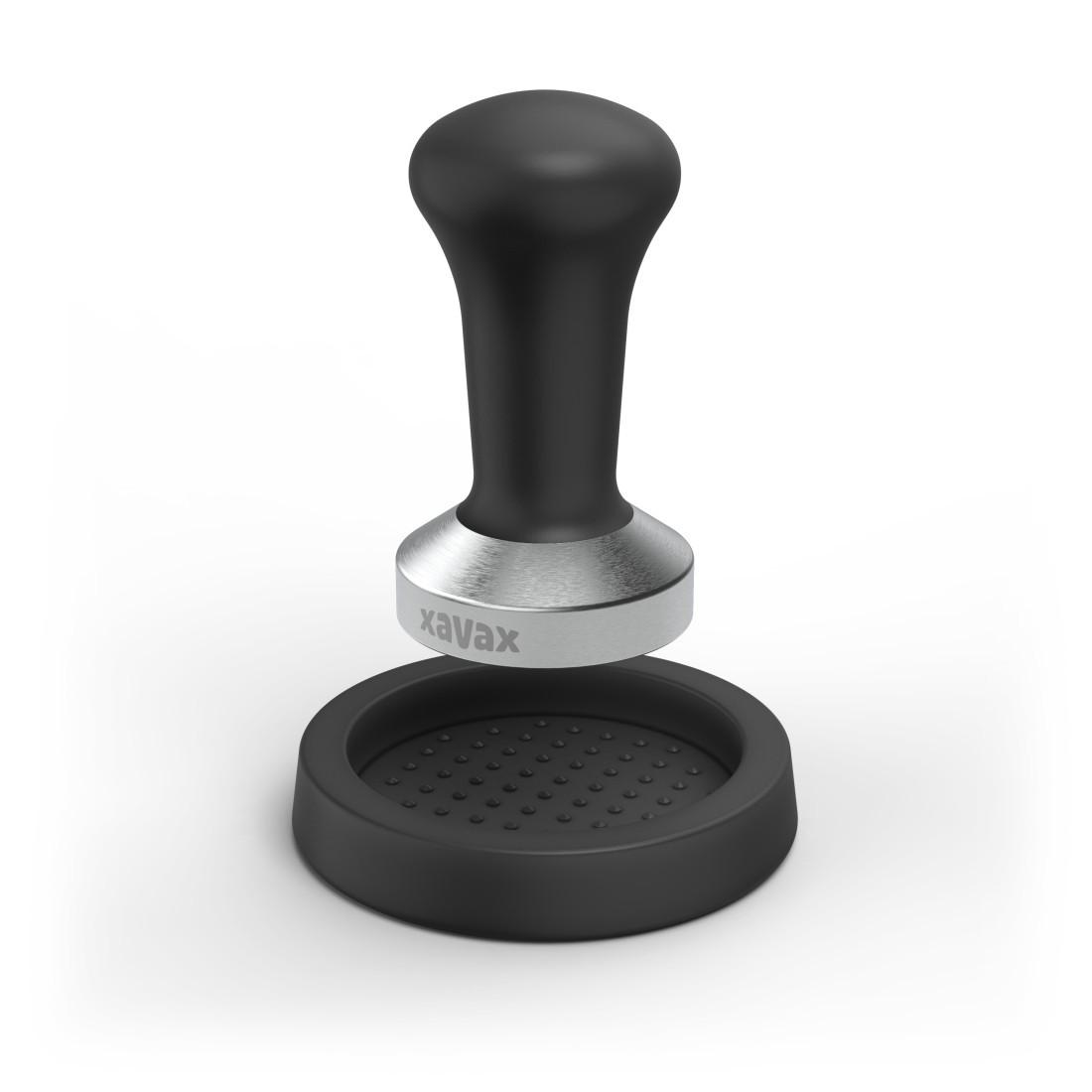 Tamping-Set, Tamper 51 mm, Edelstahl, mit Tampermatte, rutschfest, Schwarz (00111276)