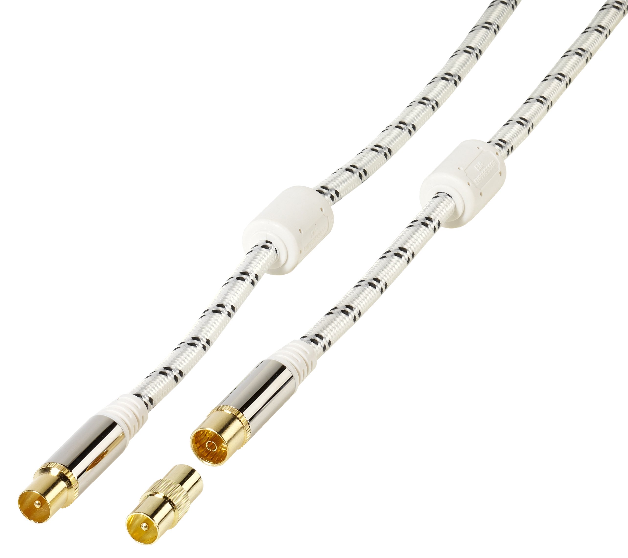 HQ Antennenkabel 120 dB, vergoldet mit hochwertiger Nylonummantelung, 1,5m (48144)