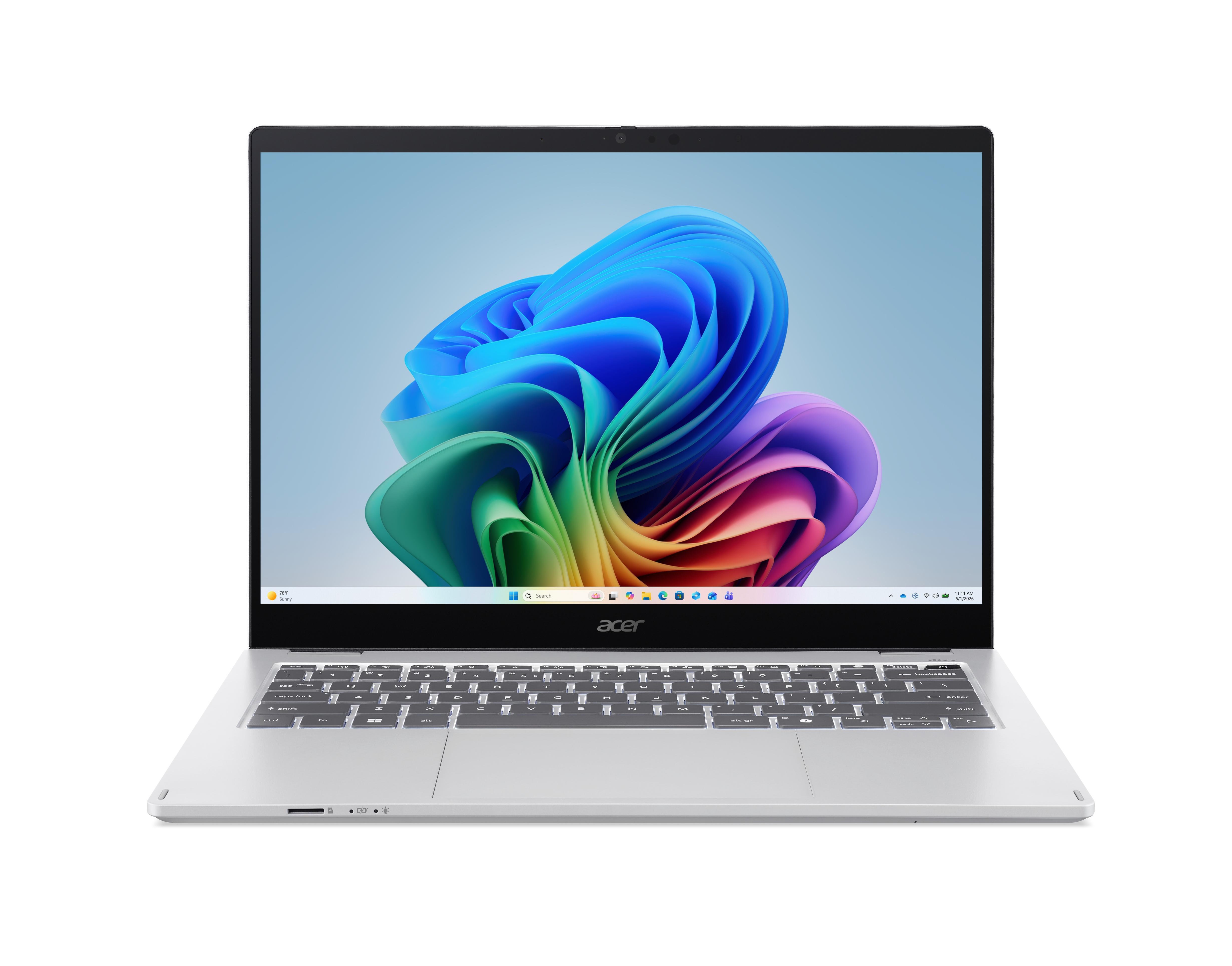 Swift Spin 14 AI SFSP14-I51T-79CL, Silber, 14 Zoll, WUXGA, Intel Core Ultra 7 355, 16 GB, 512 GB 2in1 Convertible