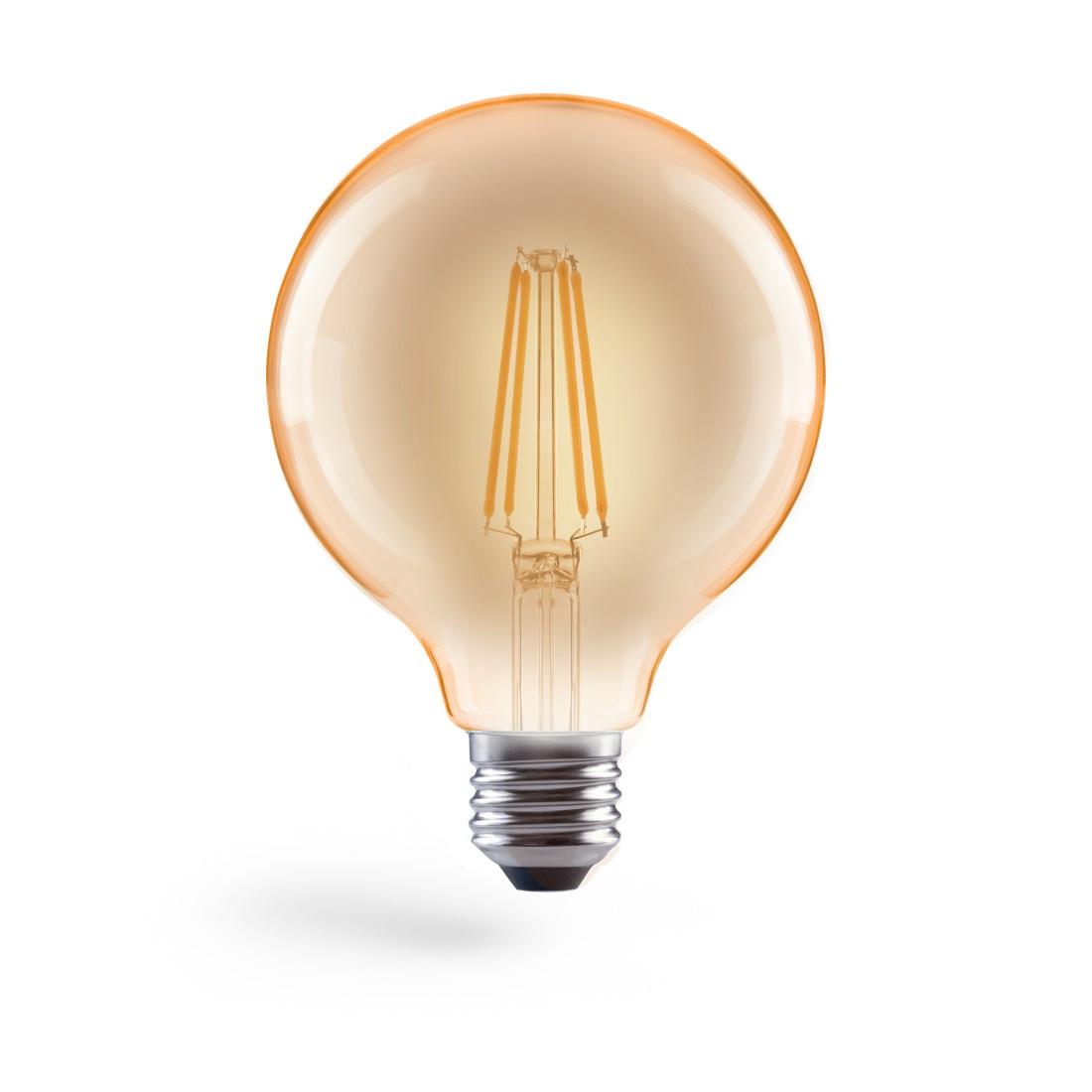 LED-Filament, E27, 650lm 8W, Vintage-Lampe Globe 125, dimmbar, Warmweiß (00112920)