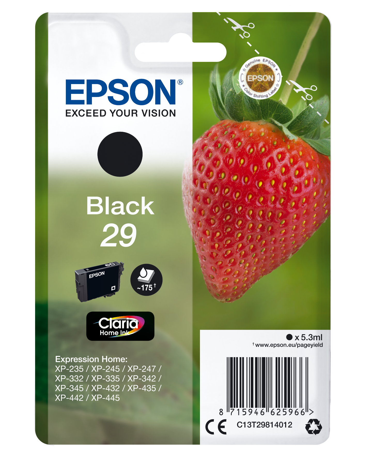C13T29814012 Erdbeere schwarz Druckerpatrone