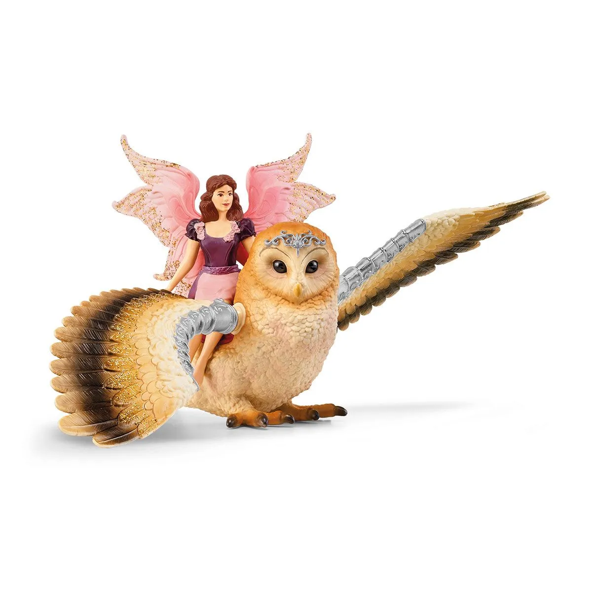 Spielfigur Elfe auf Glitzer-Eule