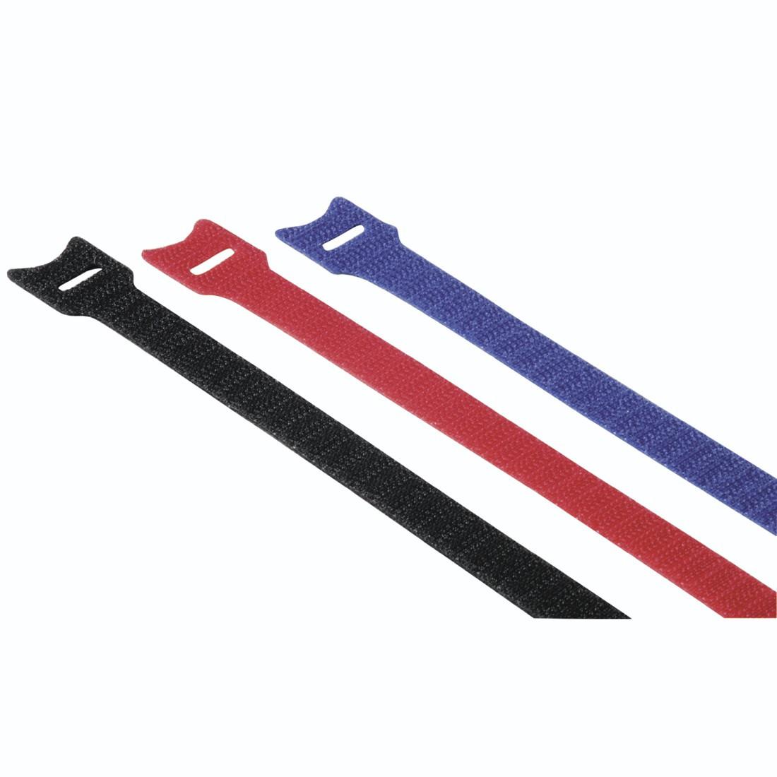 Klett-Kabelbinder, wiederverwendbar, 12 x 145 mm, farbig, 12 Stück (00221005)