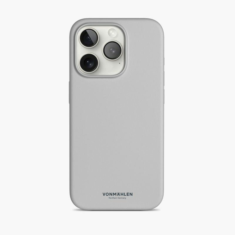 Eco Silicone Case - Schutzhülle aus Silikon, MagSafe kompatibel, für iPhone 15 Pro, Light Gray Handyhülle