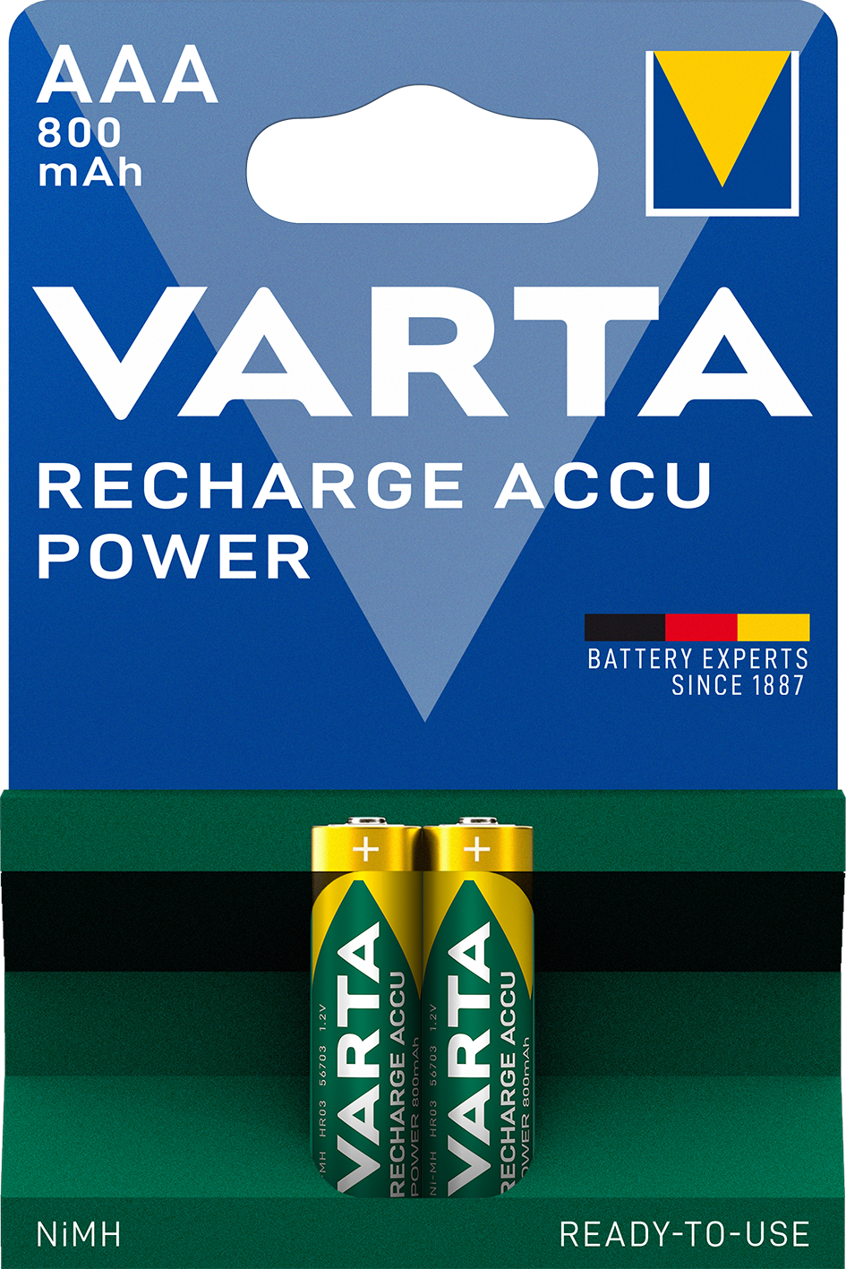 RECHARGE ACCU Power AAA 800mAh, 2er Blister Akku