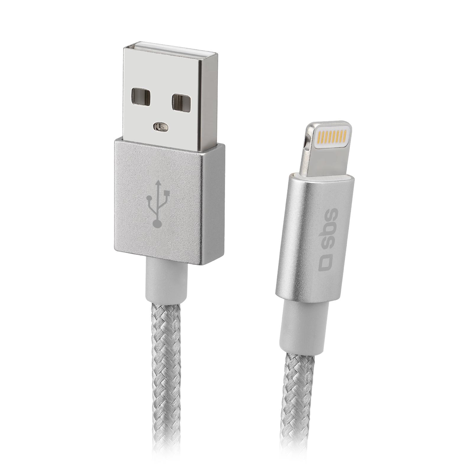 Daten- und Ladekabel USB - Lightning, 1 m, Made For Apple, Silber