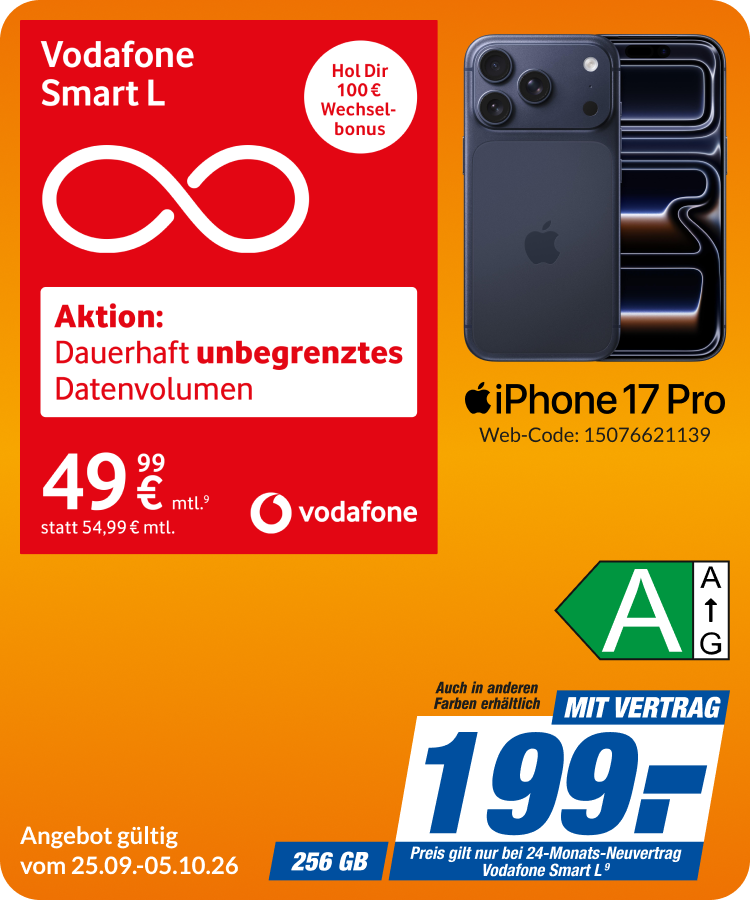 iPhone 17 Pro mit Smart L für 199€!