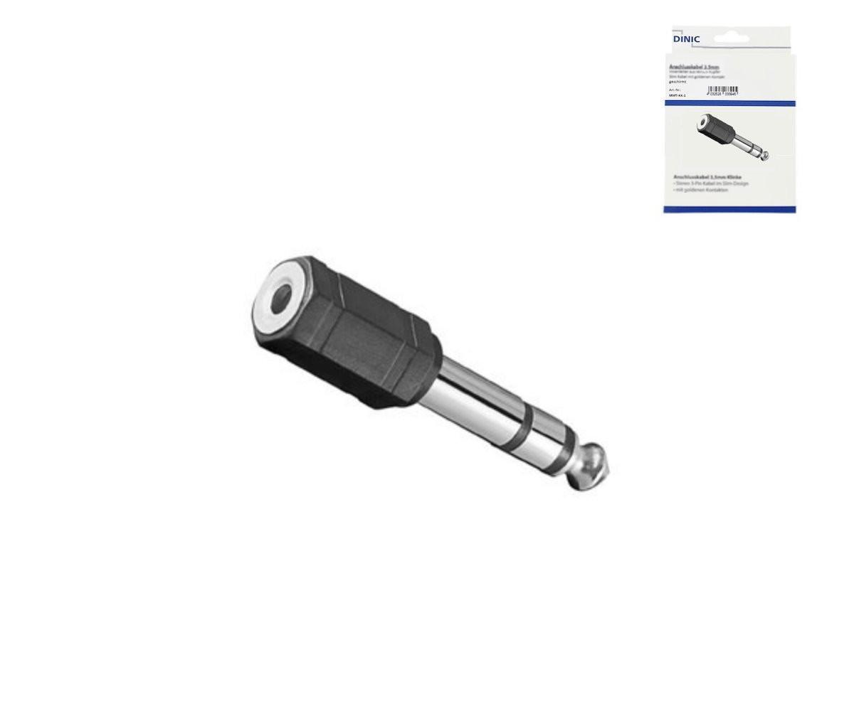 Audioadapter 6,35mm Stereo Stecker auf 3,5mm Buchse, schwarz