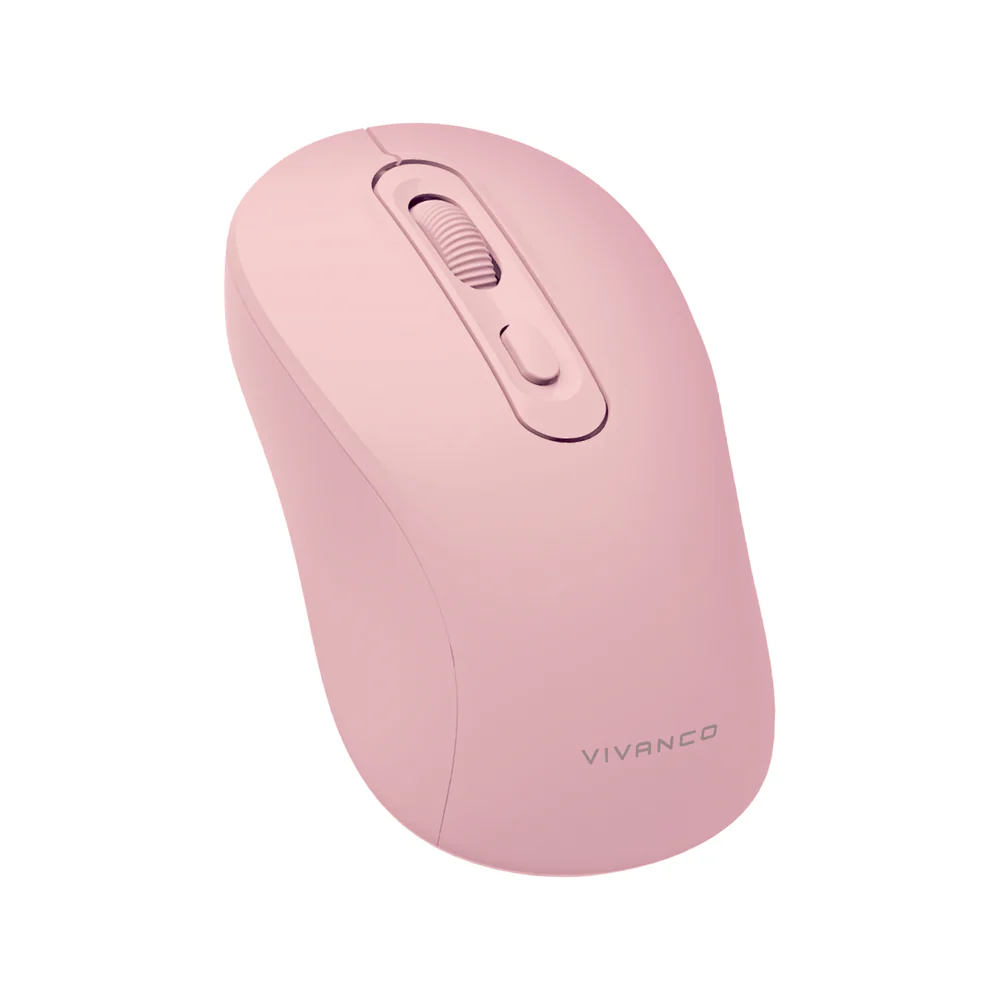 Kabellose Maus mit ergonomischem Design und leisem Klick, Rosa