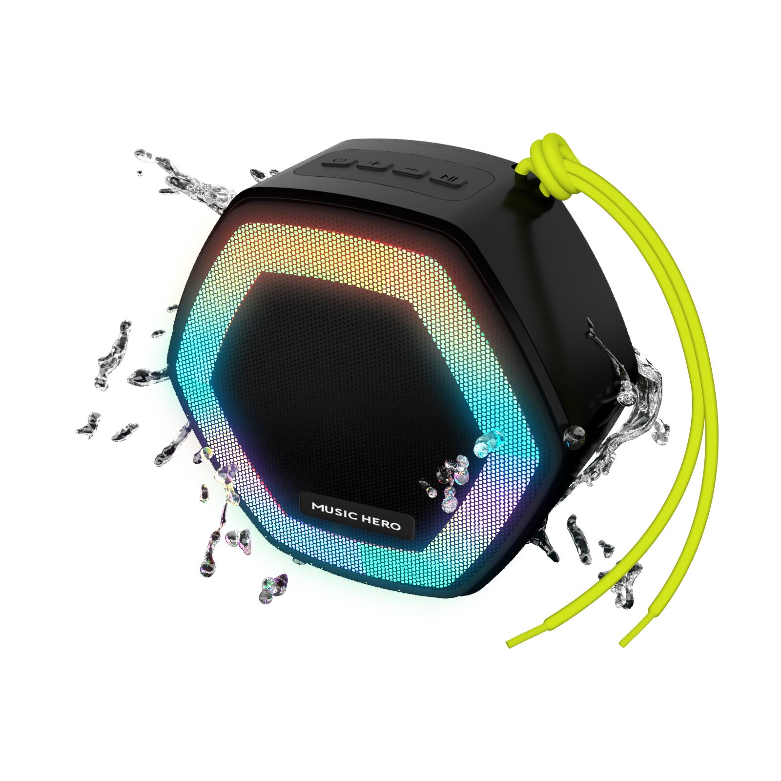 Kabelloser Lautsprecher IBIZA 5W mit mehrfarbigen LEDs, Schwarz Bluetooth-Lautsprecher