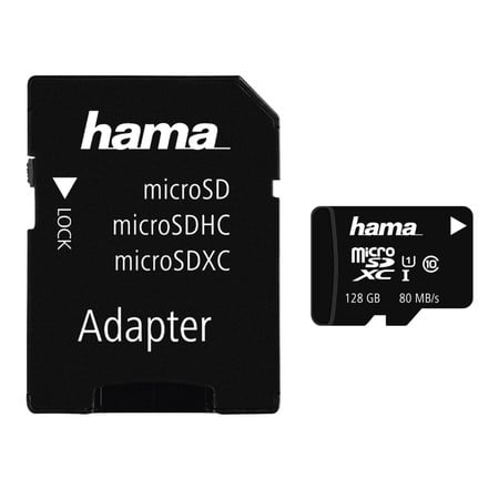 microSDXC 128GB Class 10 UHS-I 80MB/s + Adapter/Foto
