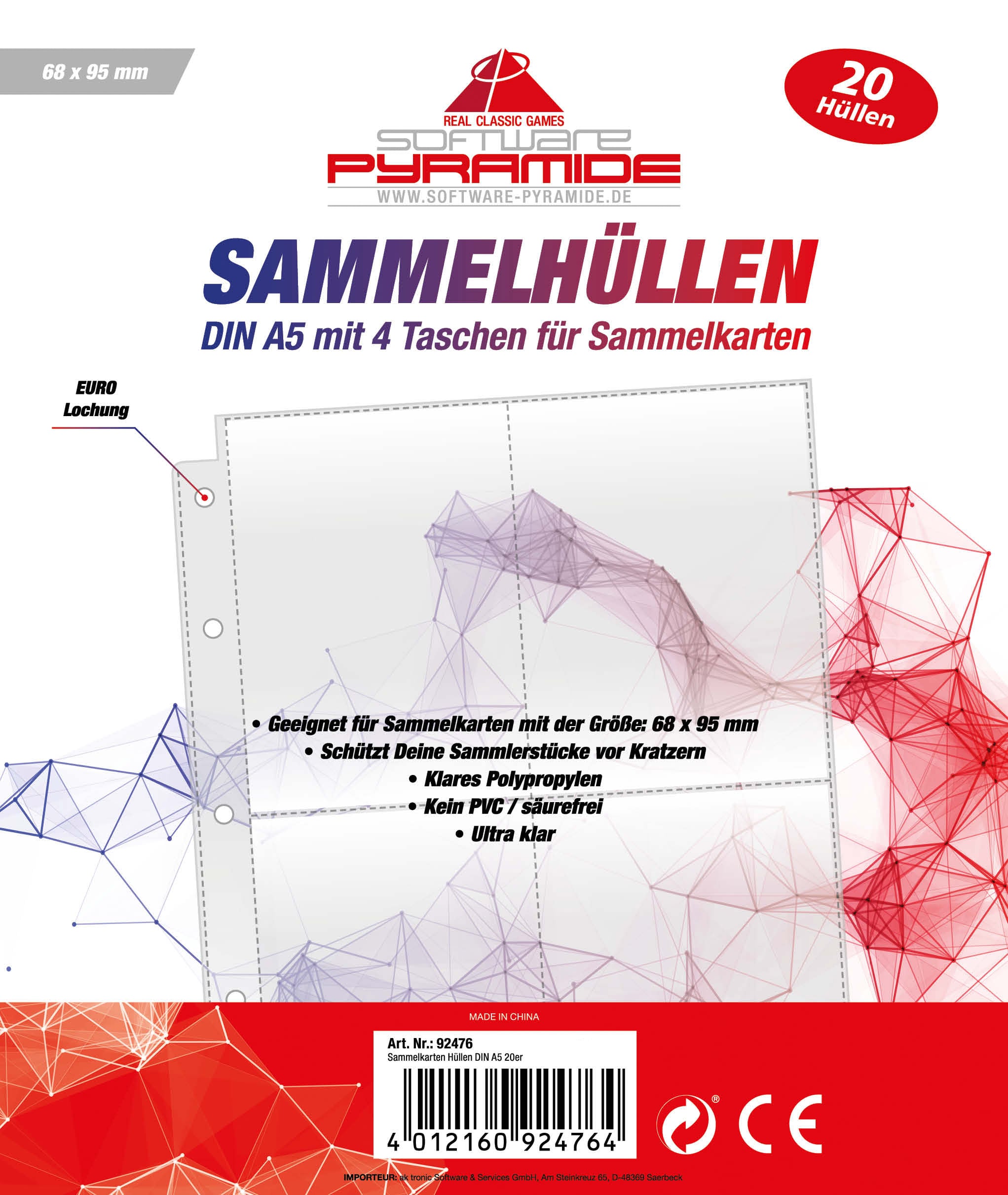 Sammelkarten Hüllen DinA5 20er