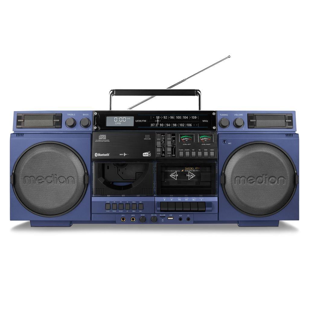 LIFE P66538 Retro-Boombox blau