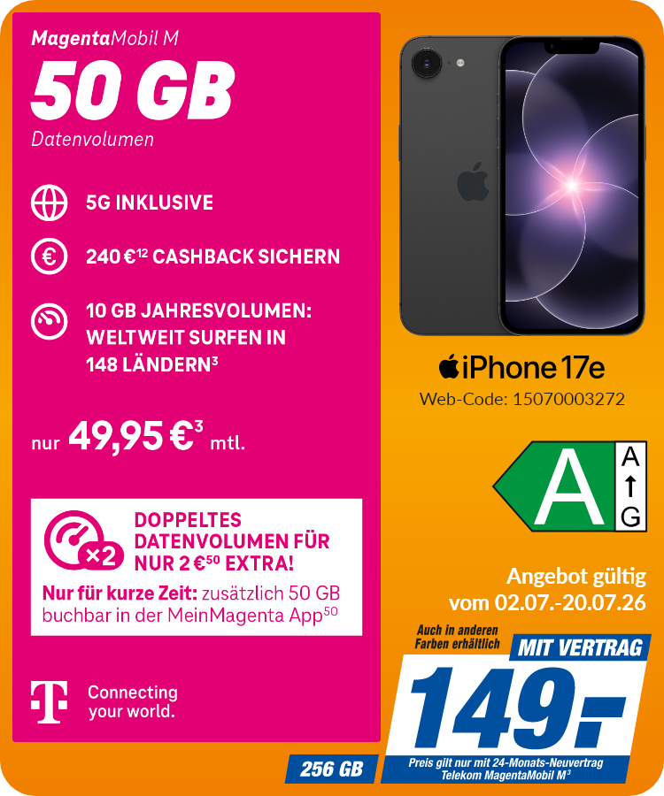 iPhone 17e mit Magenta Mobil M für 219€!