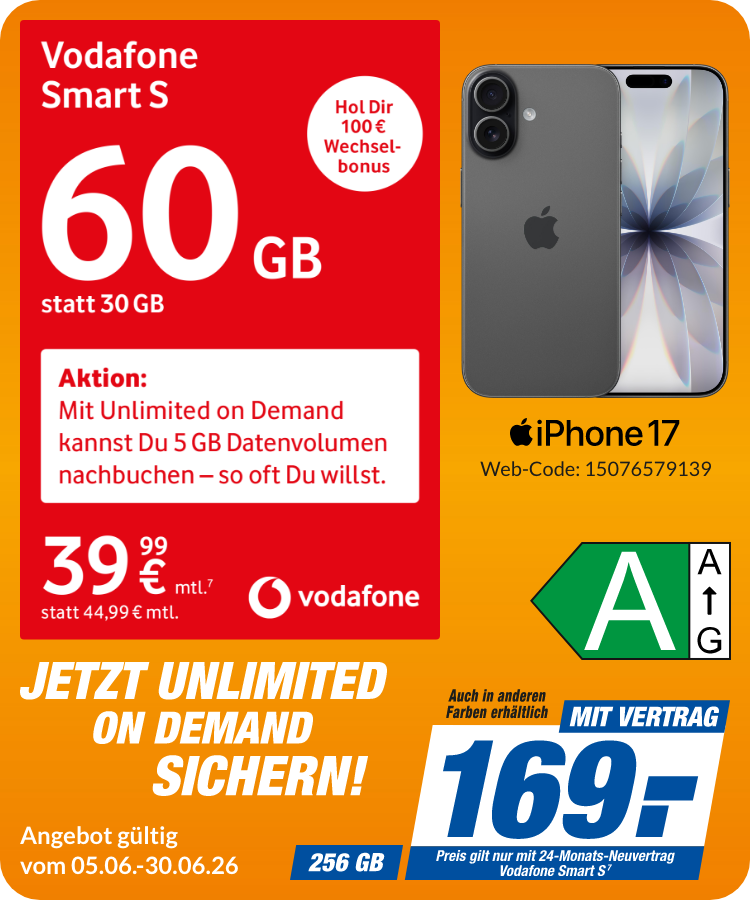 iPhone 17 mit Smart S für 169€!