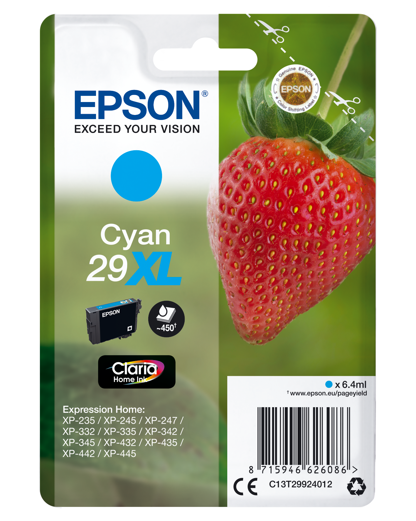 C13T29944012 Erdbeere cyan XL Druckerpatrone