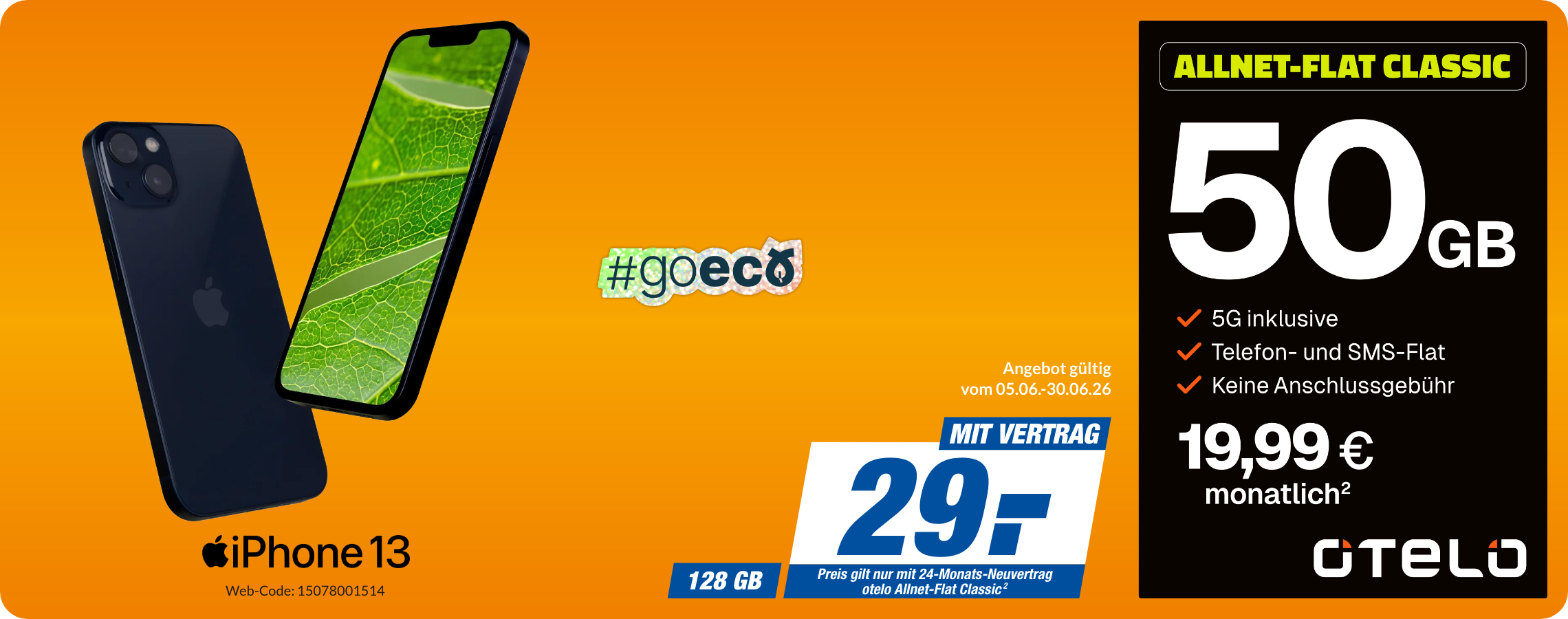 iPhone 13 mit Allnet Flat Classic für 29€!
