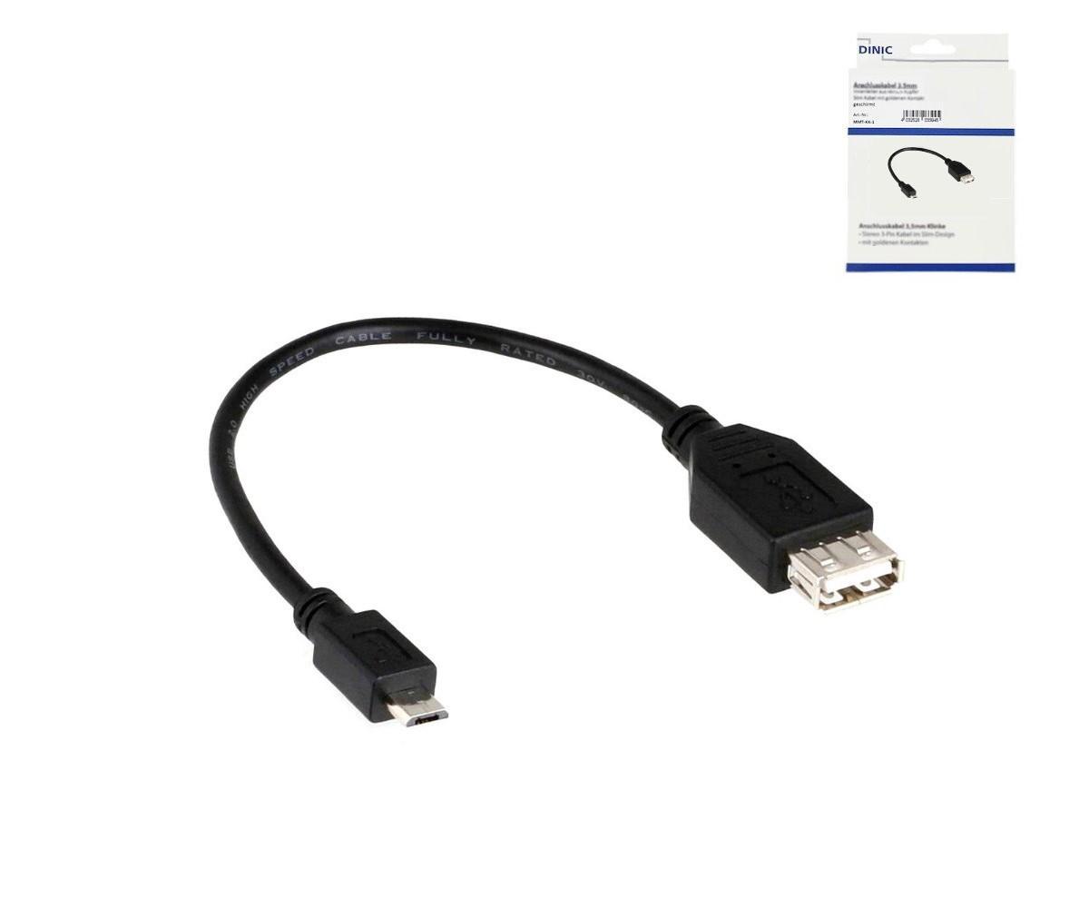 USB Adapter, A Buchse auf Micro B Stecker, 0,1 m, Schwarz