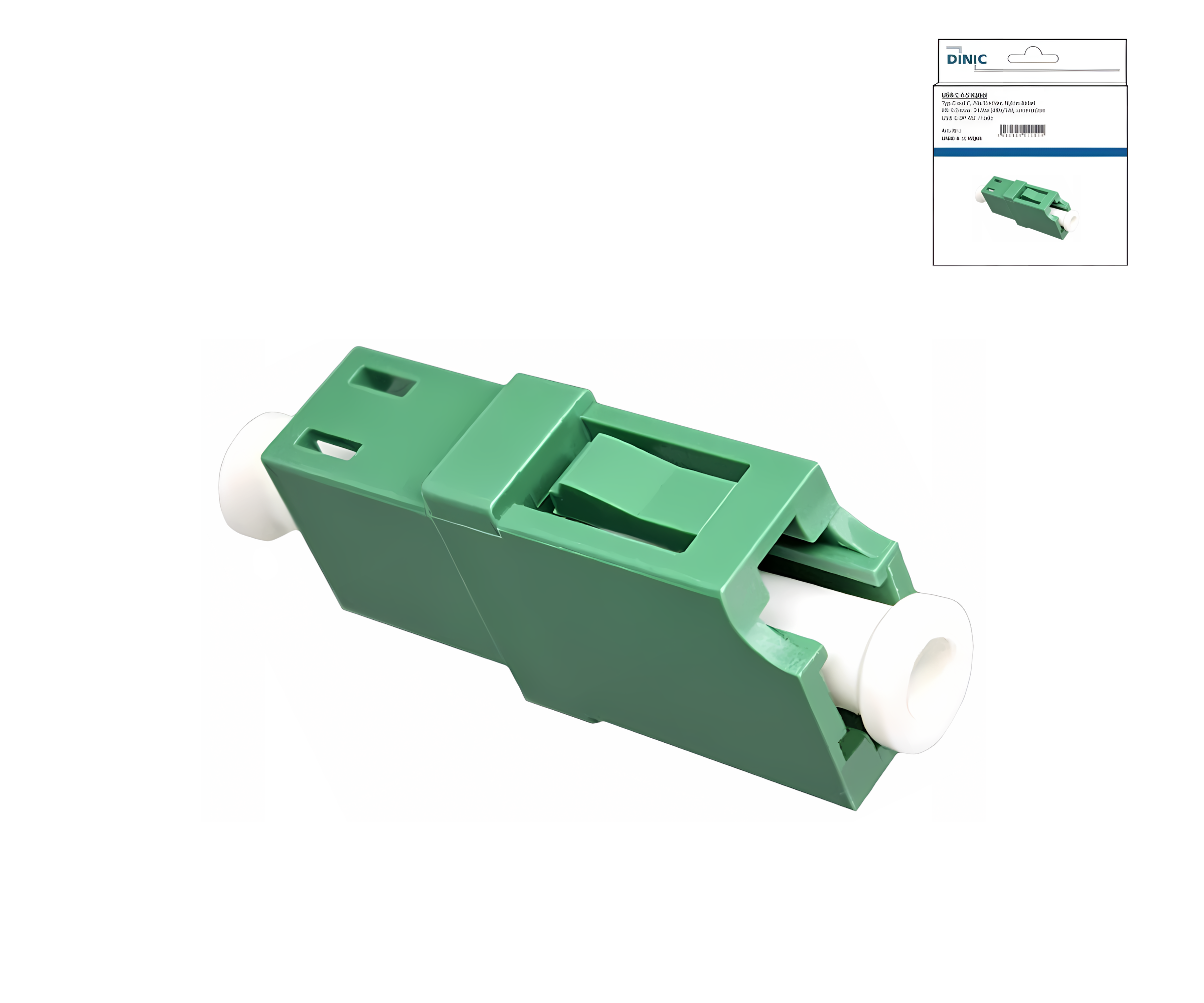 LWL Adapter LC/APC Buchse auf LC/APC Buchse Glasfaser Adapter, Singlemode / Simplex, DINIC Box mit E