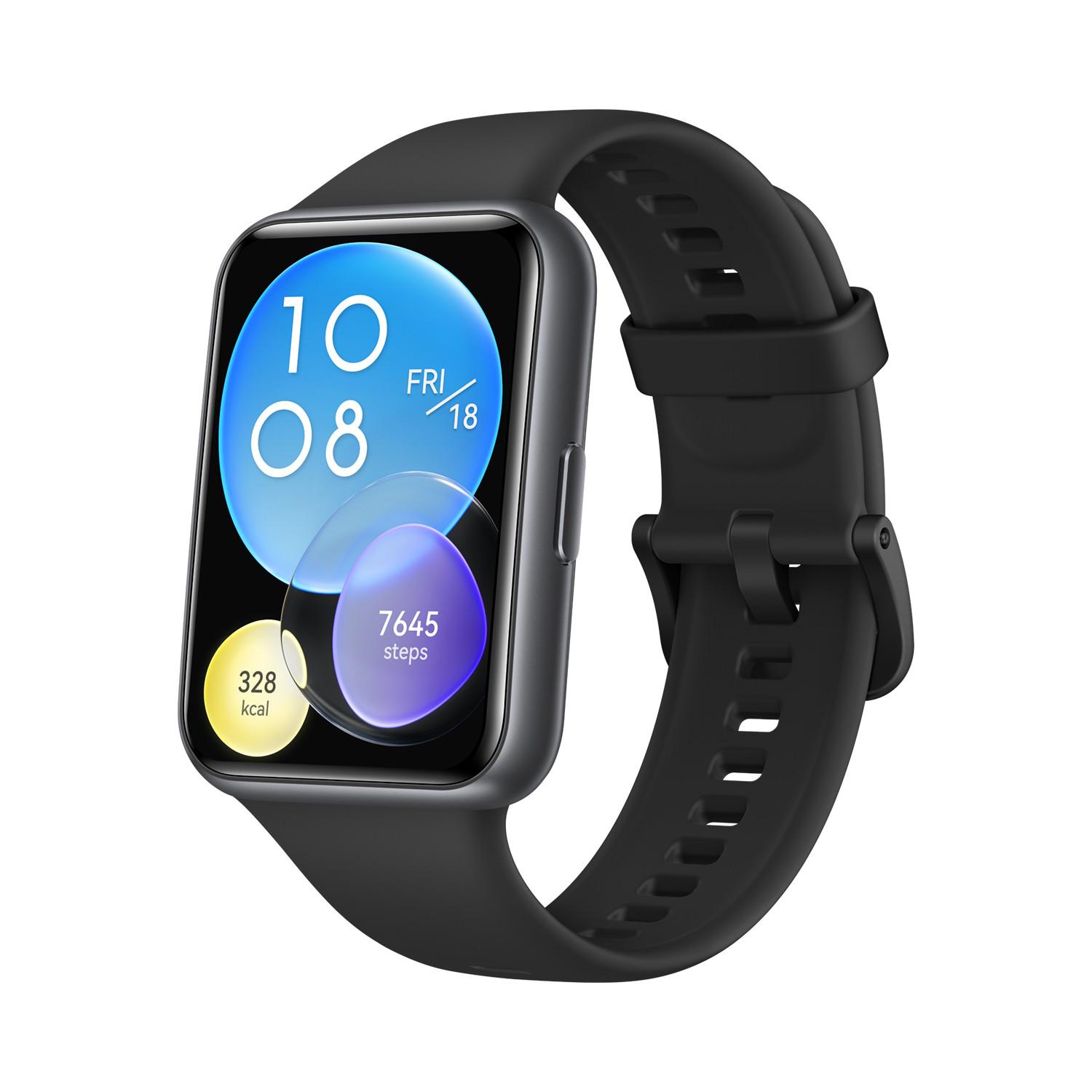 Watch Fit 2 Mitternacht schwarz mit schwarzem Silikonarmband Smartwatch