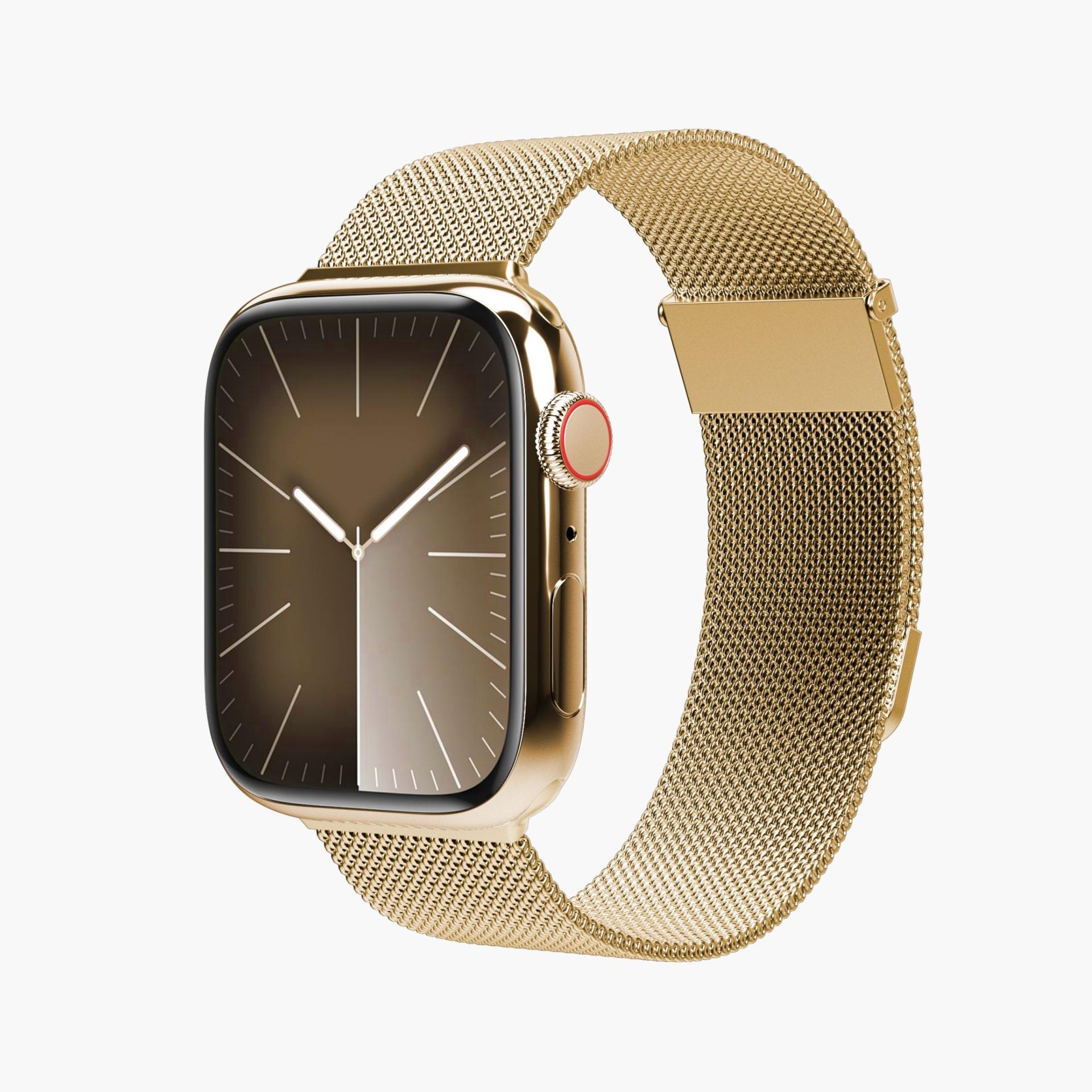 Watch Strap - Milanese Loop 2 - Armband für Apple Watch 44 / 45 / 46 / 49 mm, Gold Armband