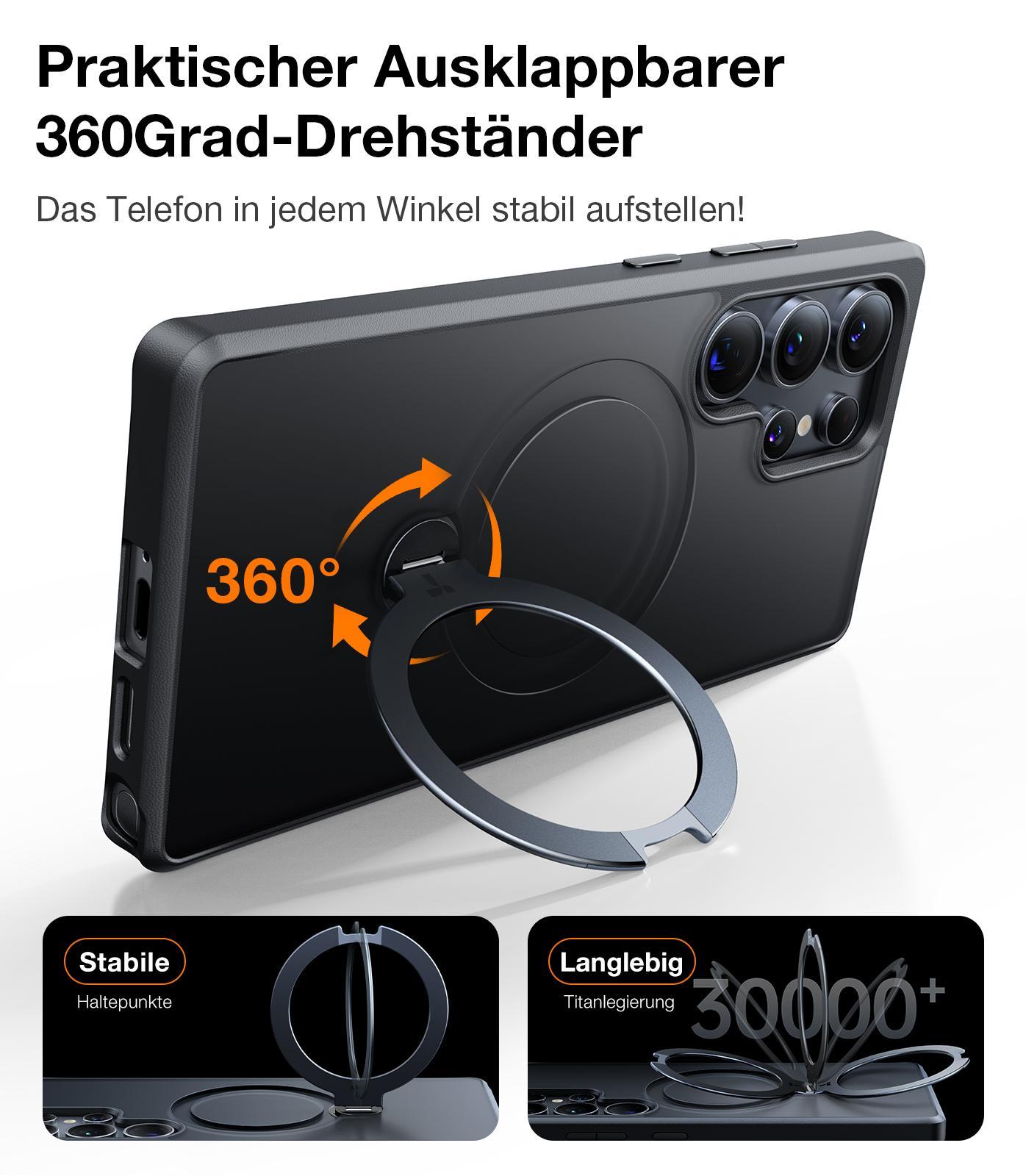 Ostand Spin Series für S25+ Black Handyhülle