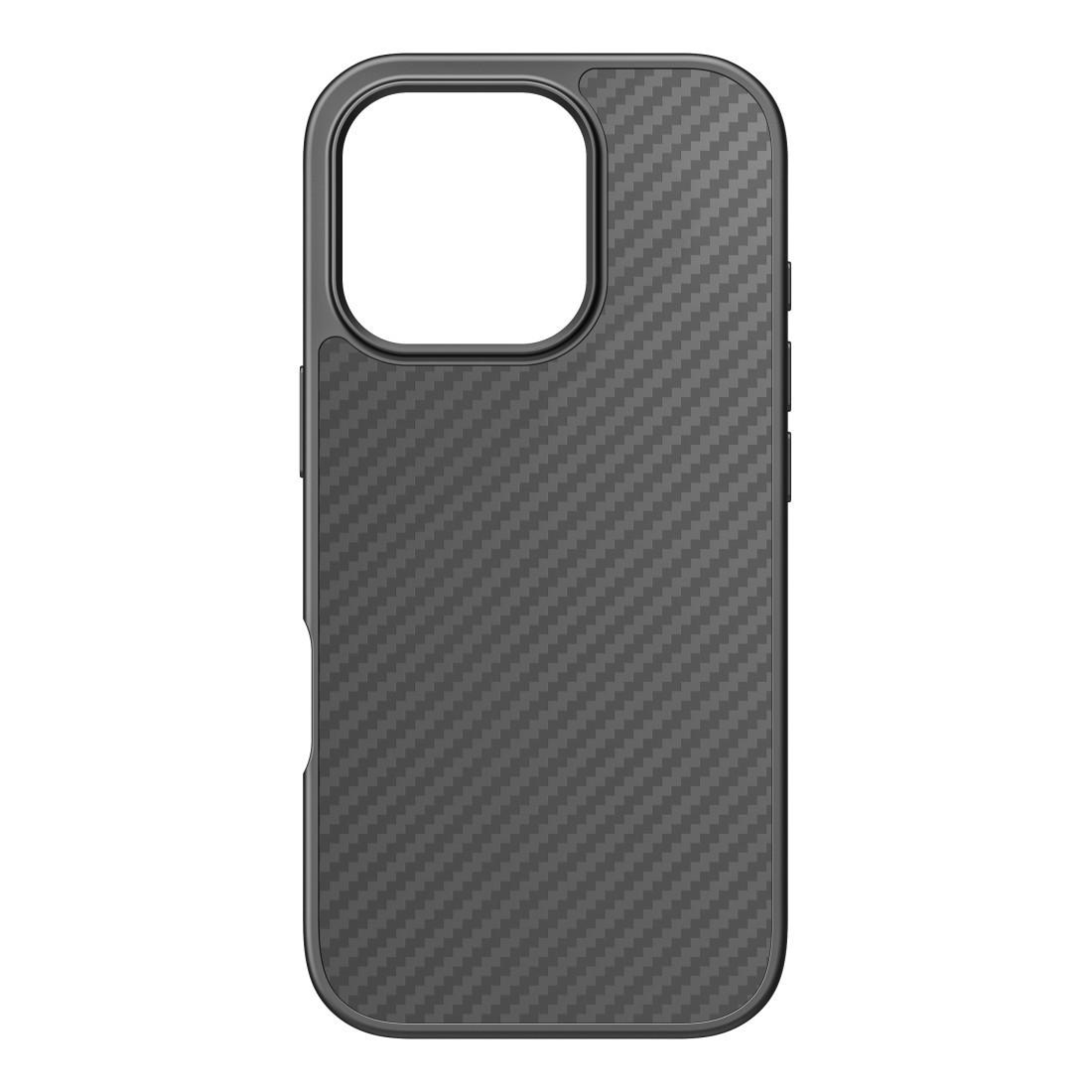 Cover "Robust Carbon" für Apple iPhone 16 Pro, Schwarz (00228089)