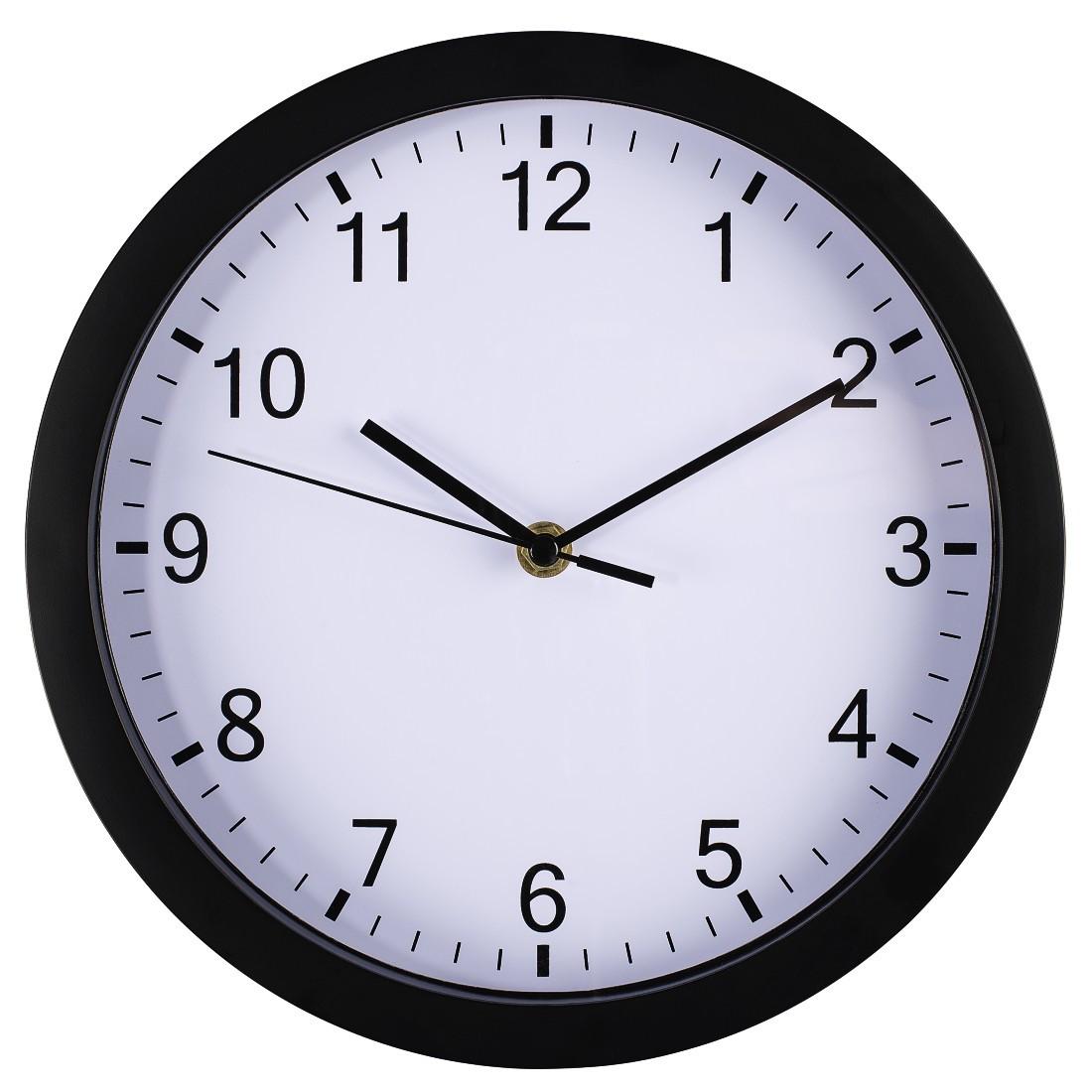 Wanduhr "Pure", Ø 25 cm, geräuscharm, Schwarz (00186338)