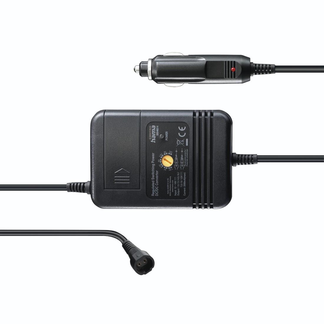 Netzteil für Kfz, einstellbar, 2000mA, 24W, max. 12V, stabilis., 8 Adapter (00223402)